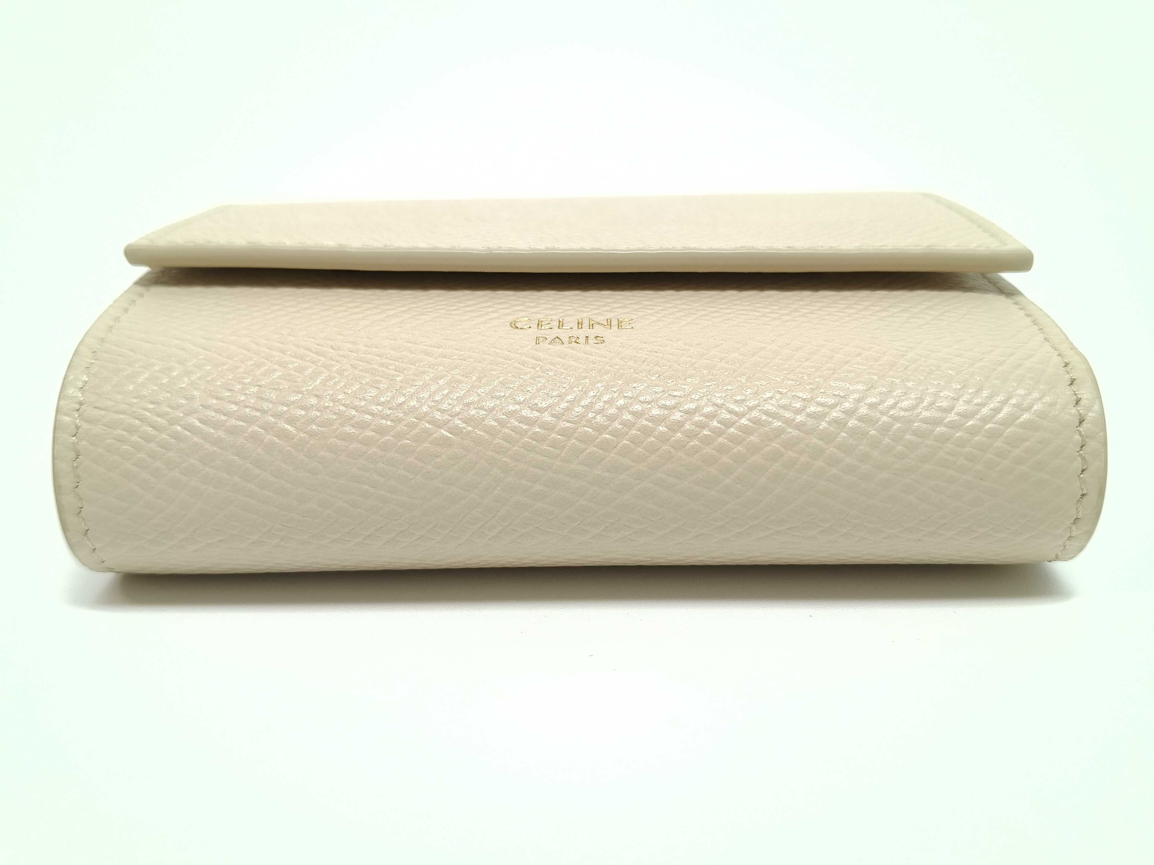 Tri-fold Wallet Leather Beige — view 3