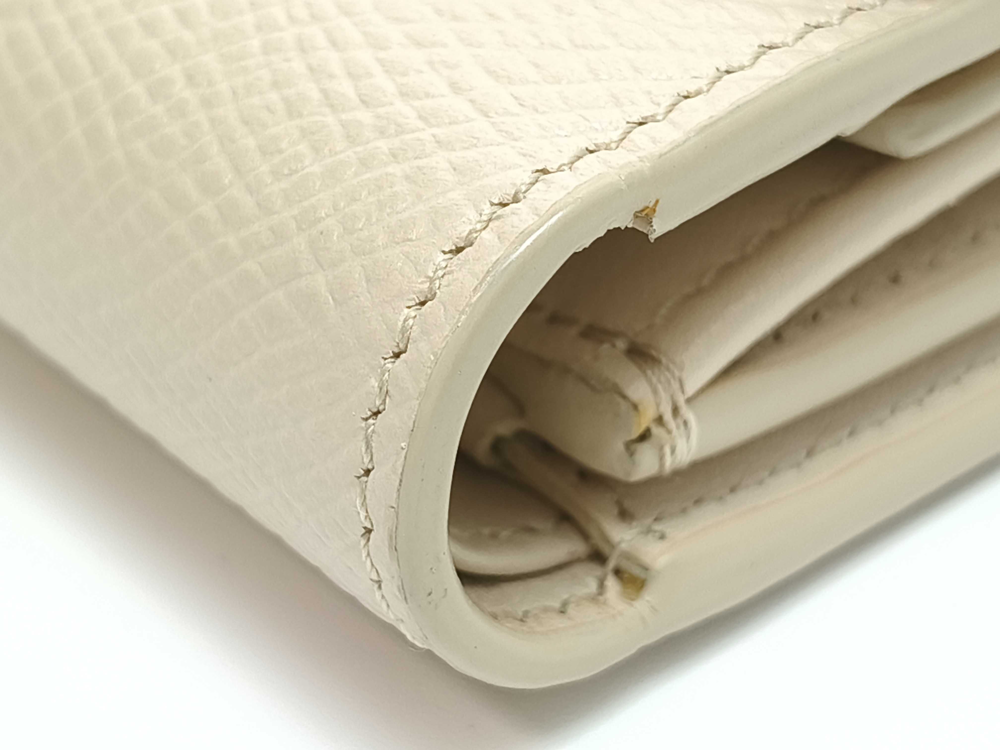 Tri-fold Wallet Leather Beige — view 4