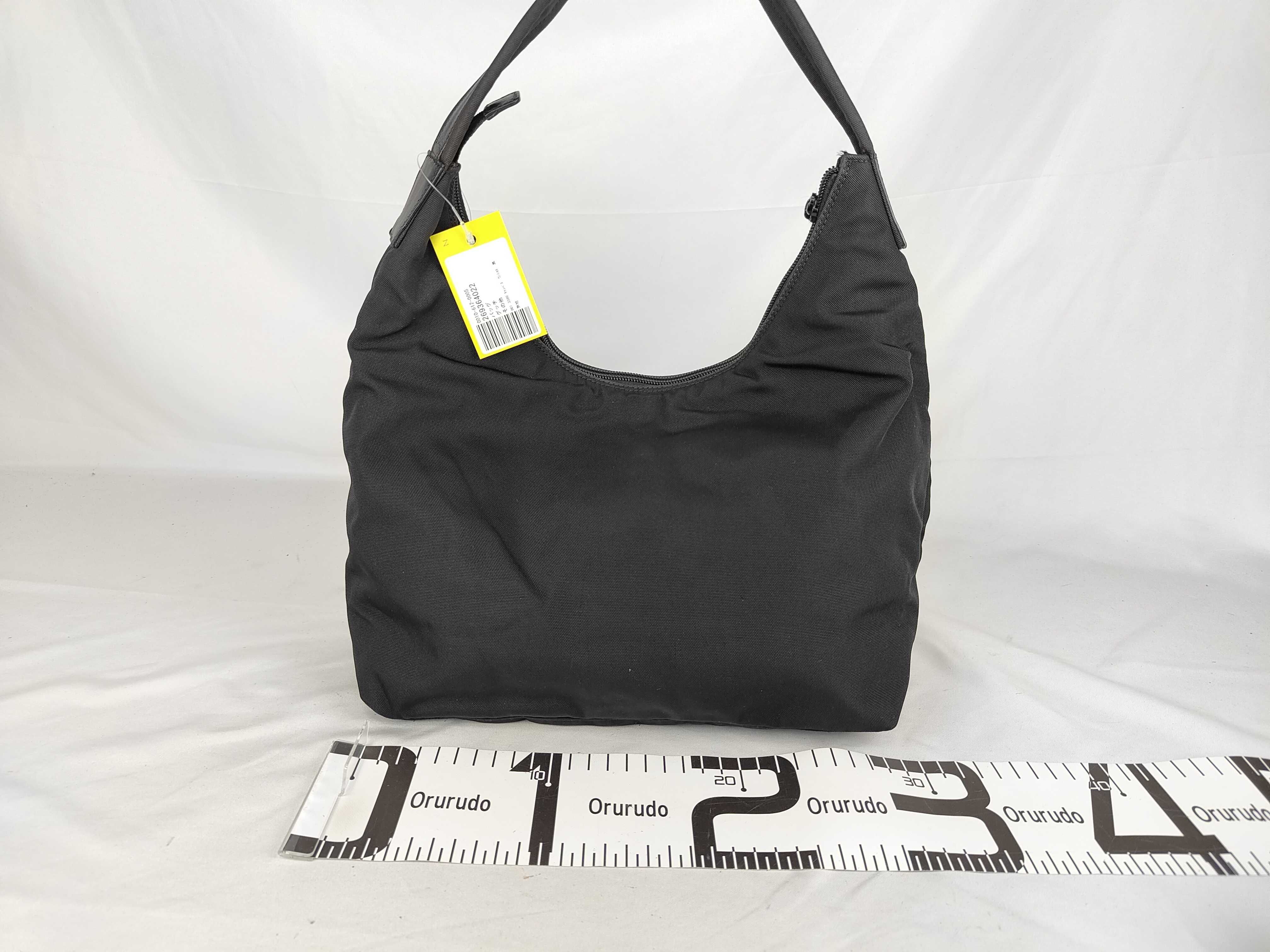 001 3380 Canvas One-Shoulder Black Plain Tote Bag — view 2