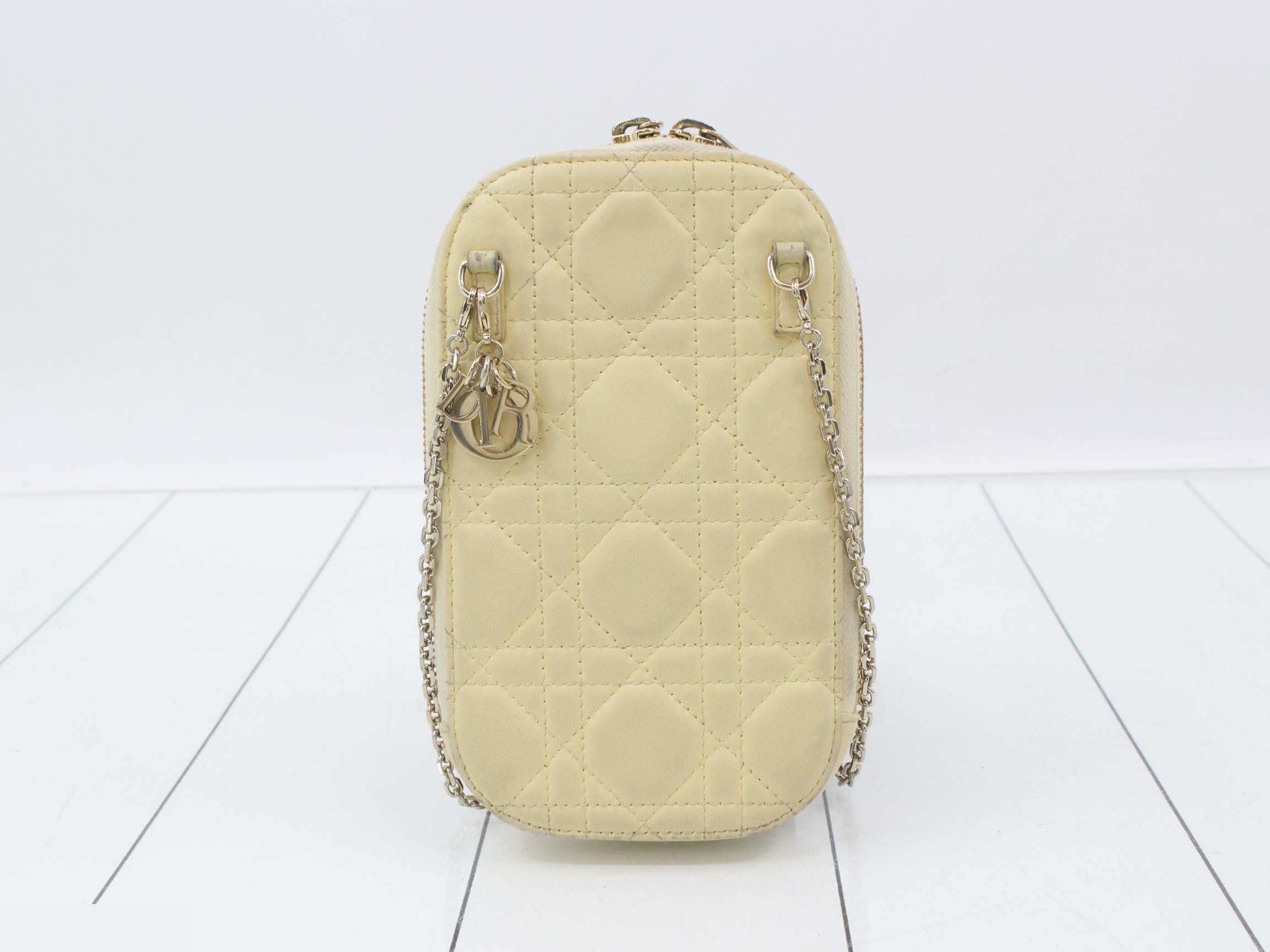 Lady Dior Colin Phone Holder Lambskin Chain Case — view 2