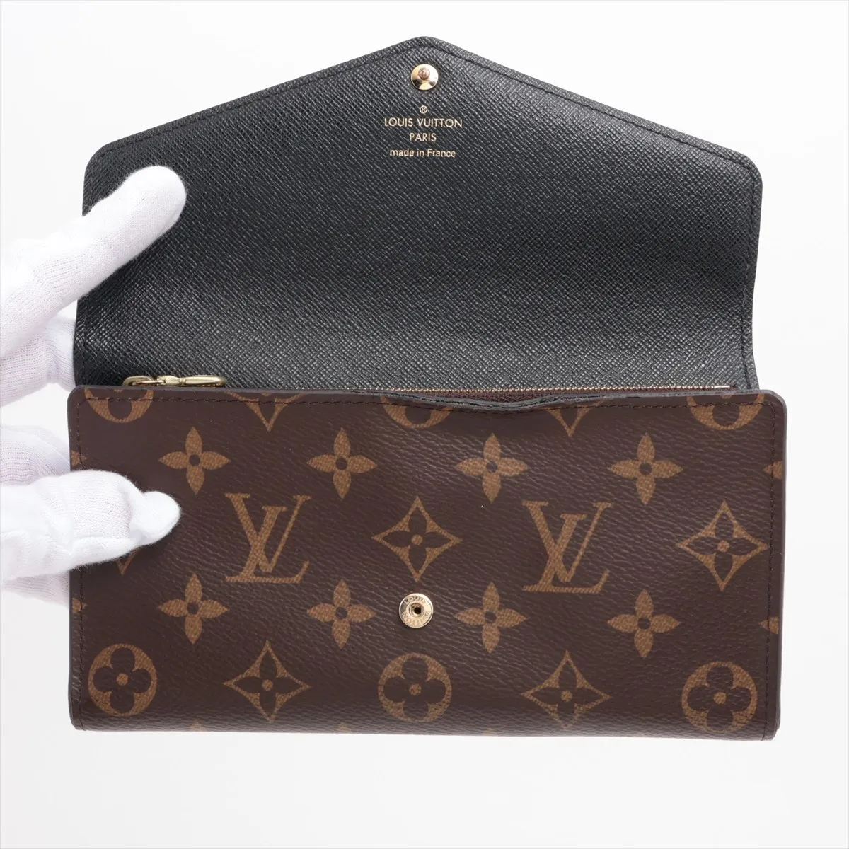 Giant Monogram Reverse Portefeuille Sara M80726 Maron Long Wallet RFID Reactive — view 3