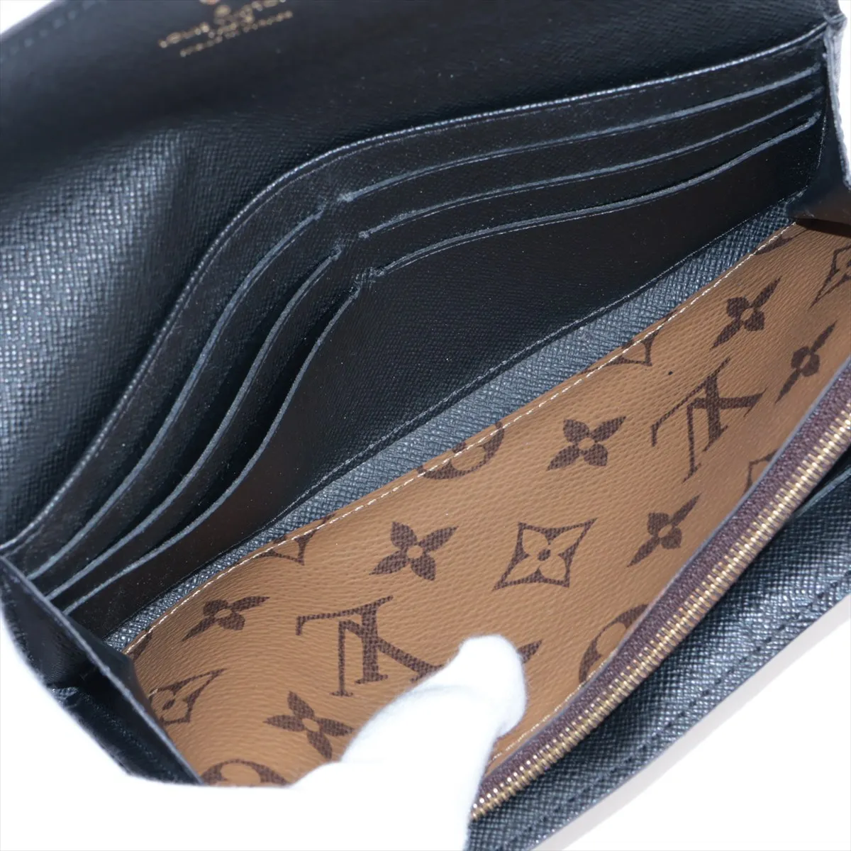 Giant Monogram Reverse Portefeuille Sara M80726 Maron Long Wallet RFID Reactive — view 5
