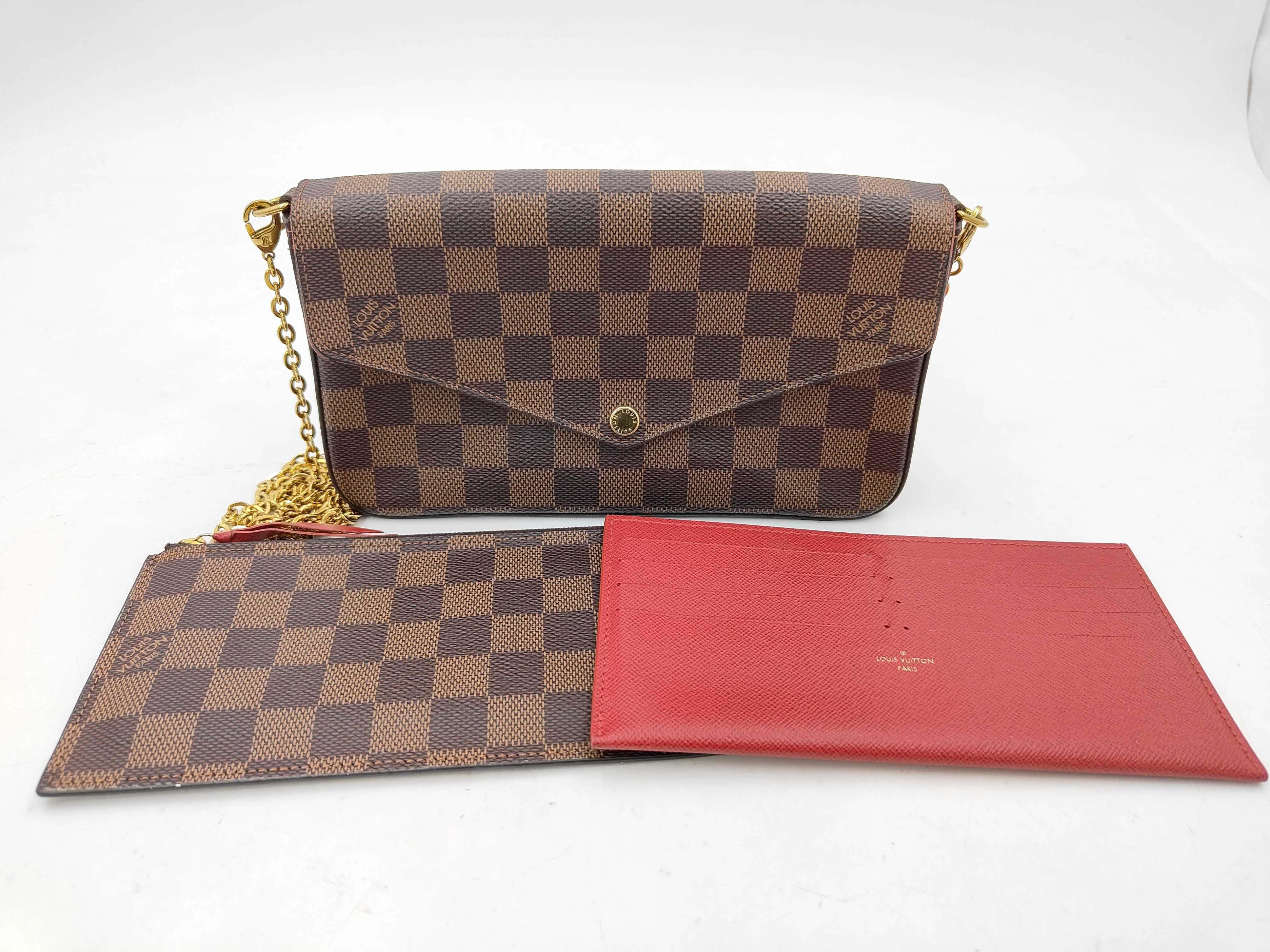 Damier Pochette Felicie 2-way shoulder bag N63032 FH4240 / IC chip, has an odor.
