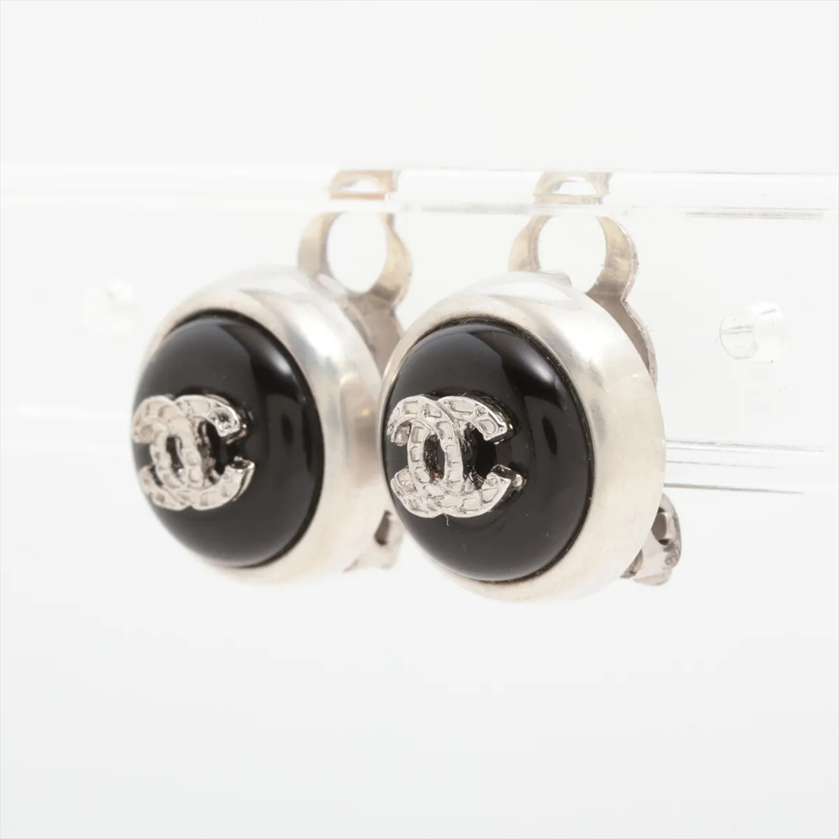 Coco Mark 00A Earrings (for both ears) Metal Black x Silver — view 3