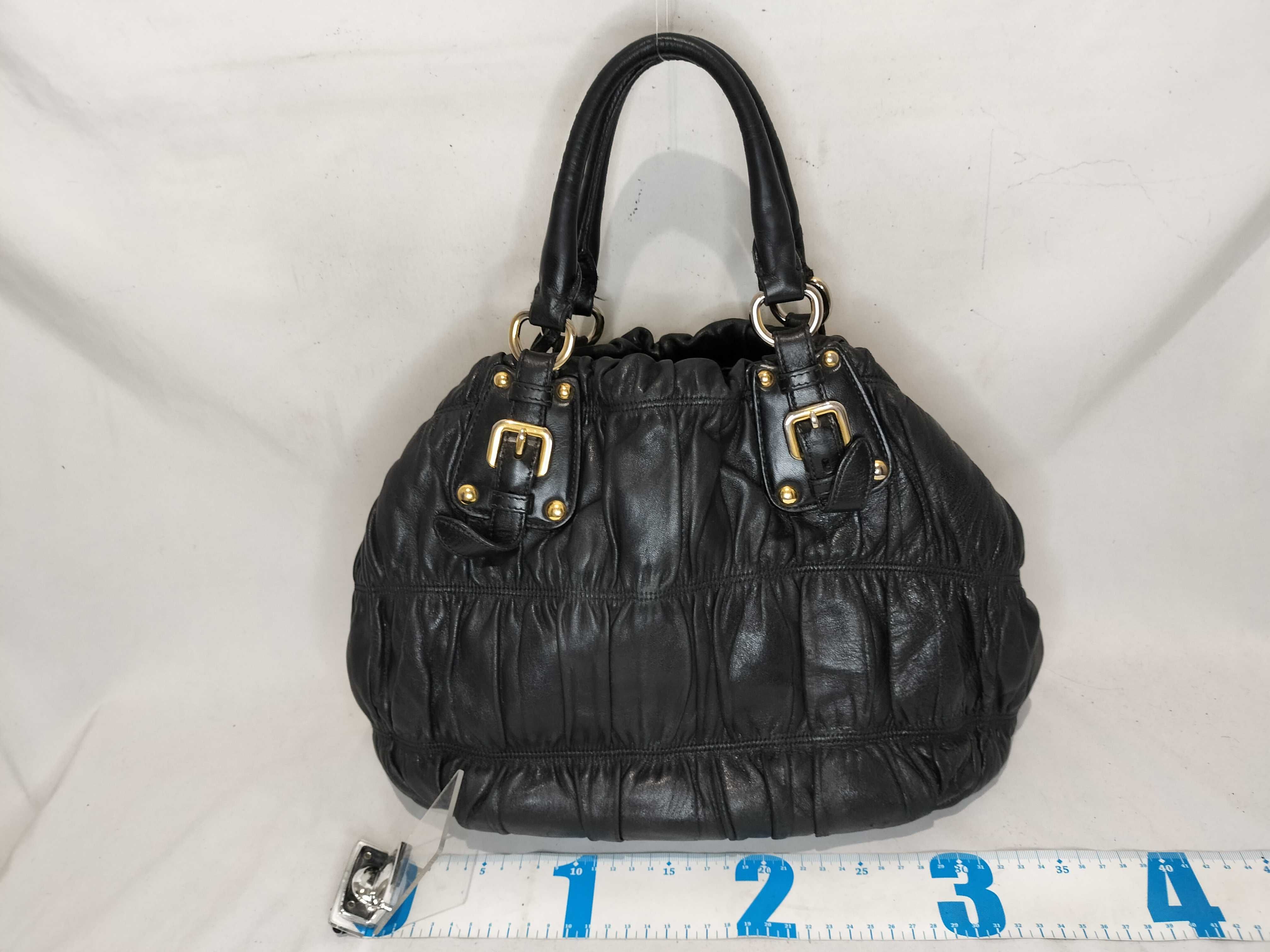 Nappa Leather Gathered Handbag — view 3