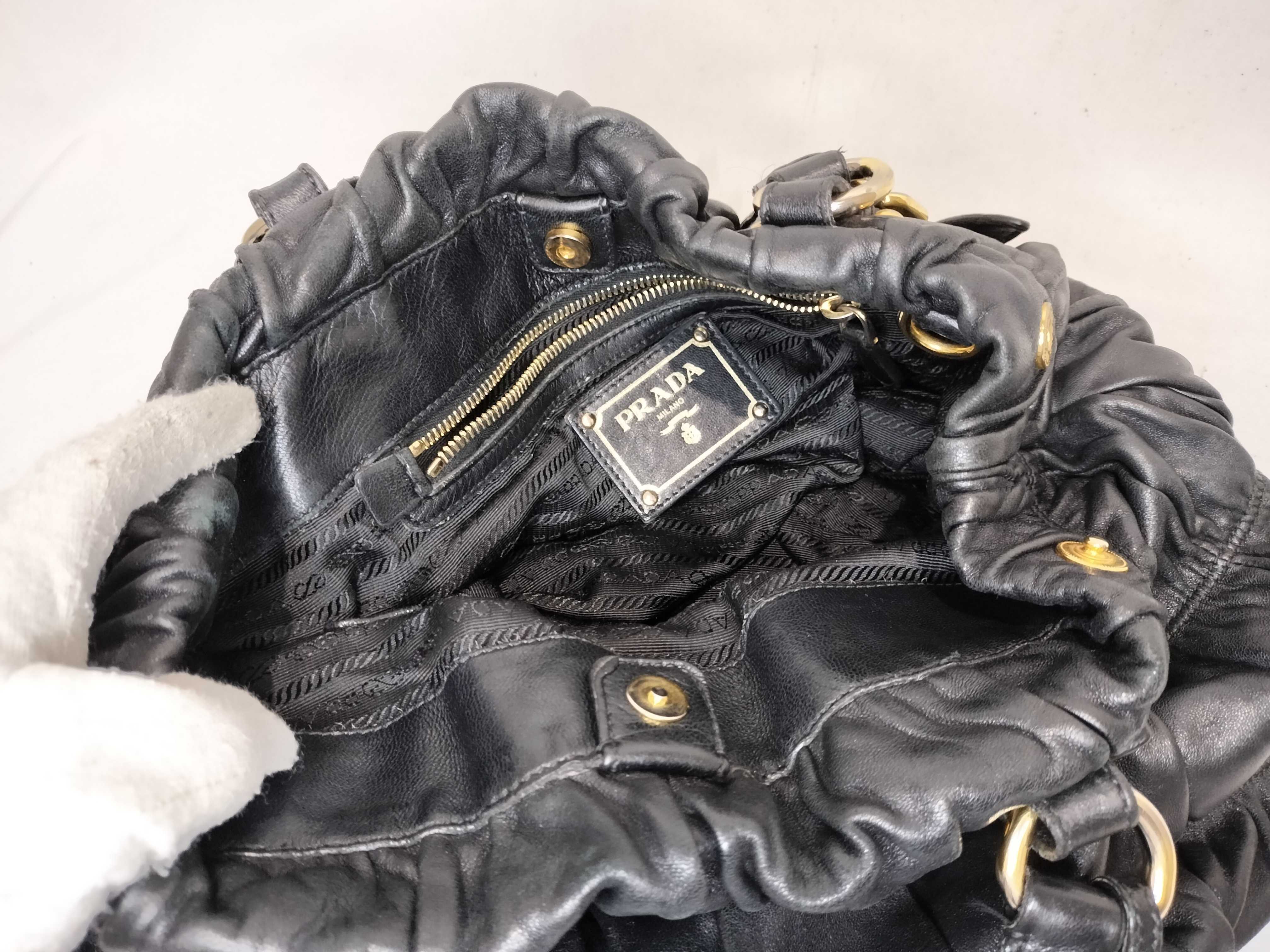 Nappa Leather Gathered Handbag — view 9