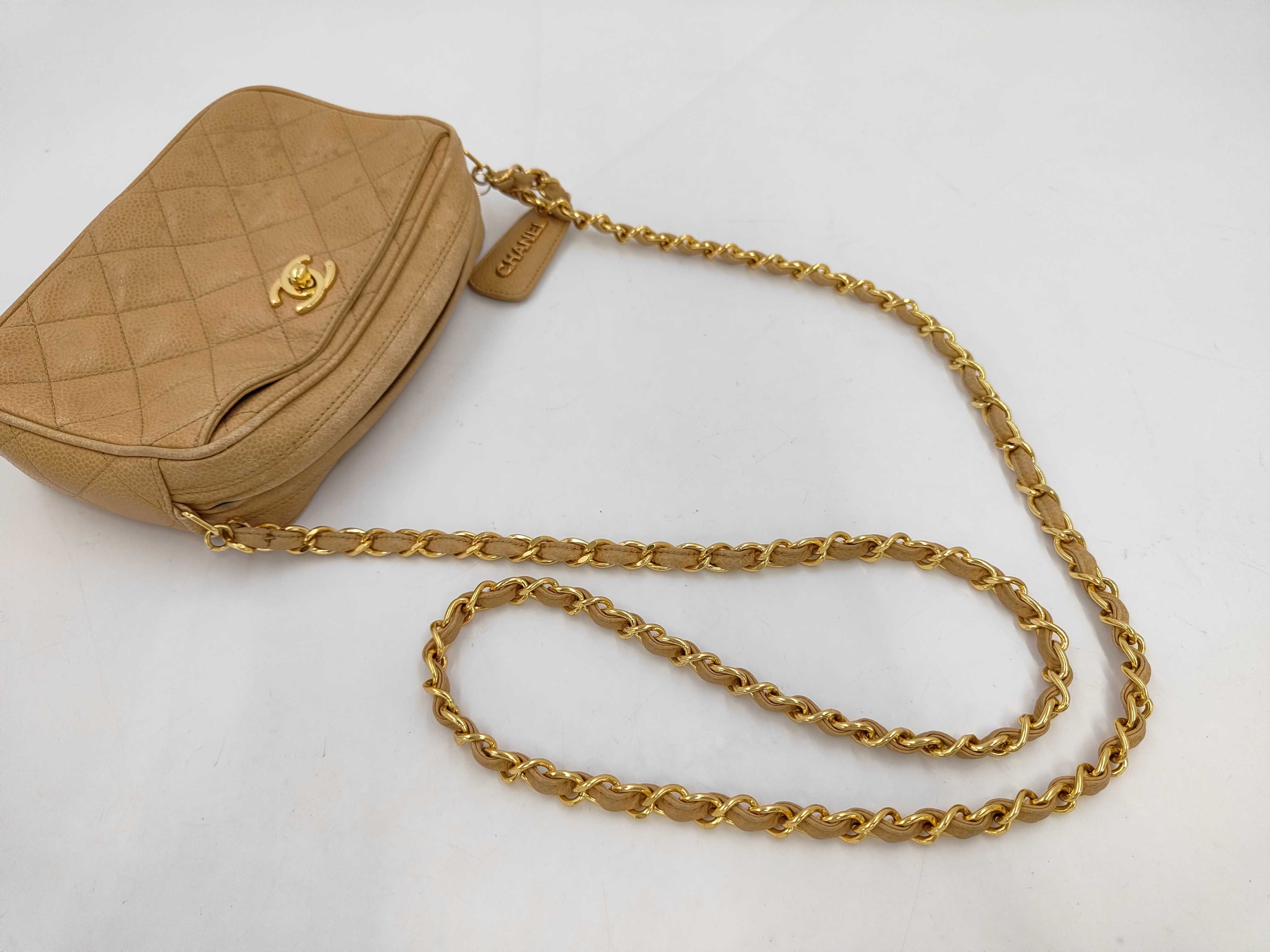 Caviar Matelassé Chain Bag, Beige, 3840055, Shoulder Bag — view 5