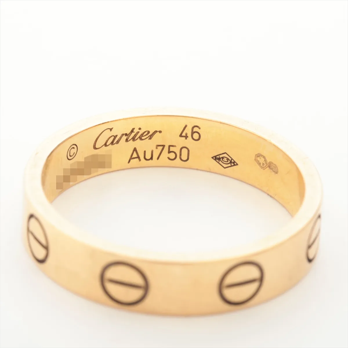 Mini Love Ring 750 (Yellow Gold) 2.8g Size 46 AHA084 — view 3