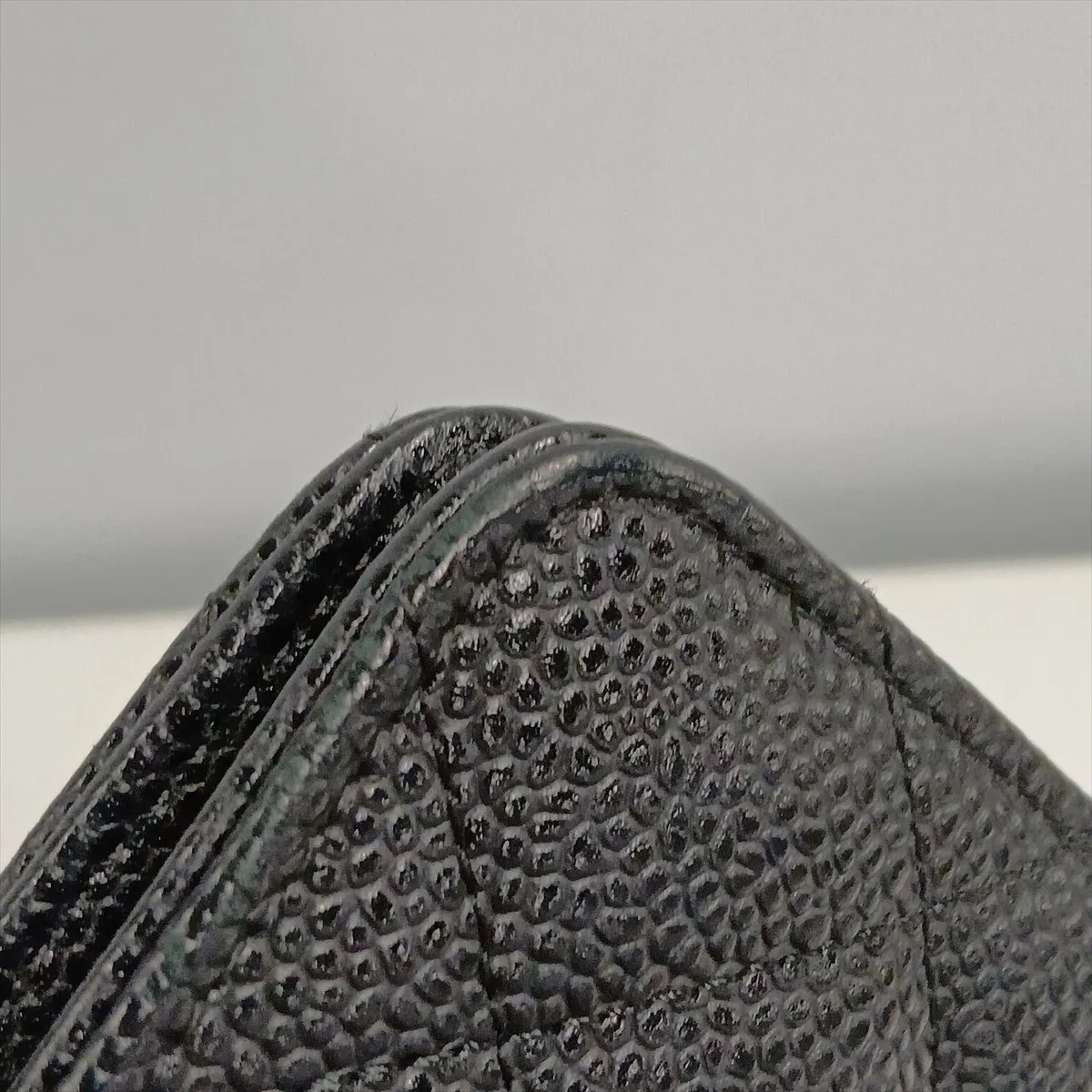Matelassé Caviar Skin Chain Wallet, Black with Silver Hardware, 22636050, Serial Number AP0250 — view 11