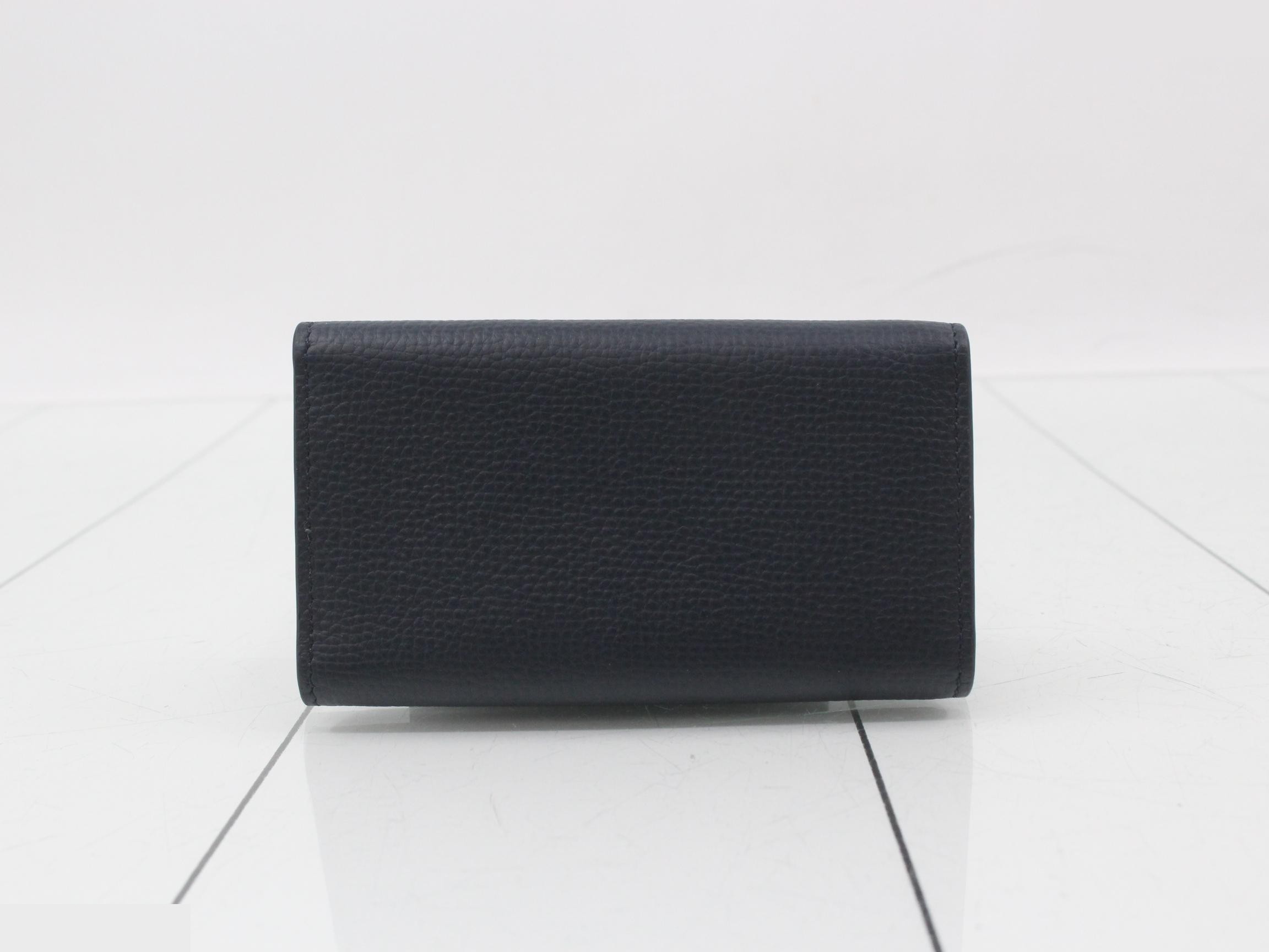 Six-key case, Anagram design, black, calfskin — view 2