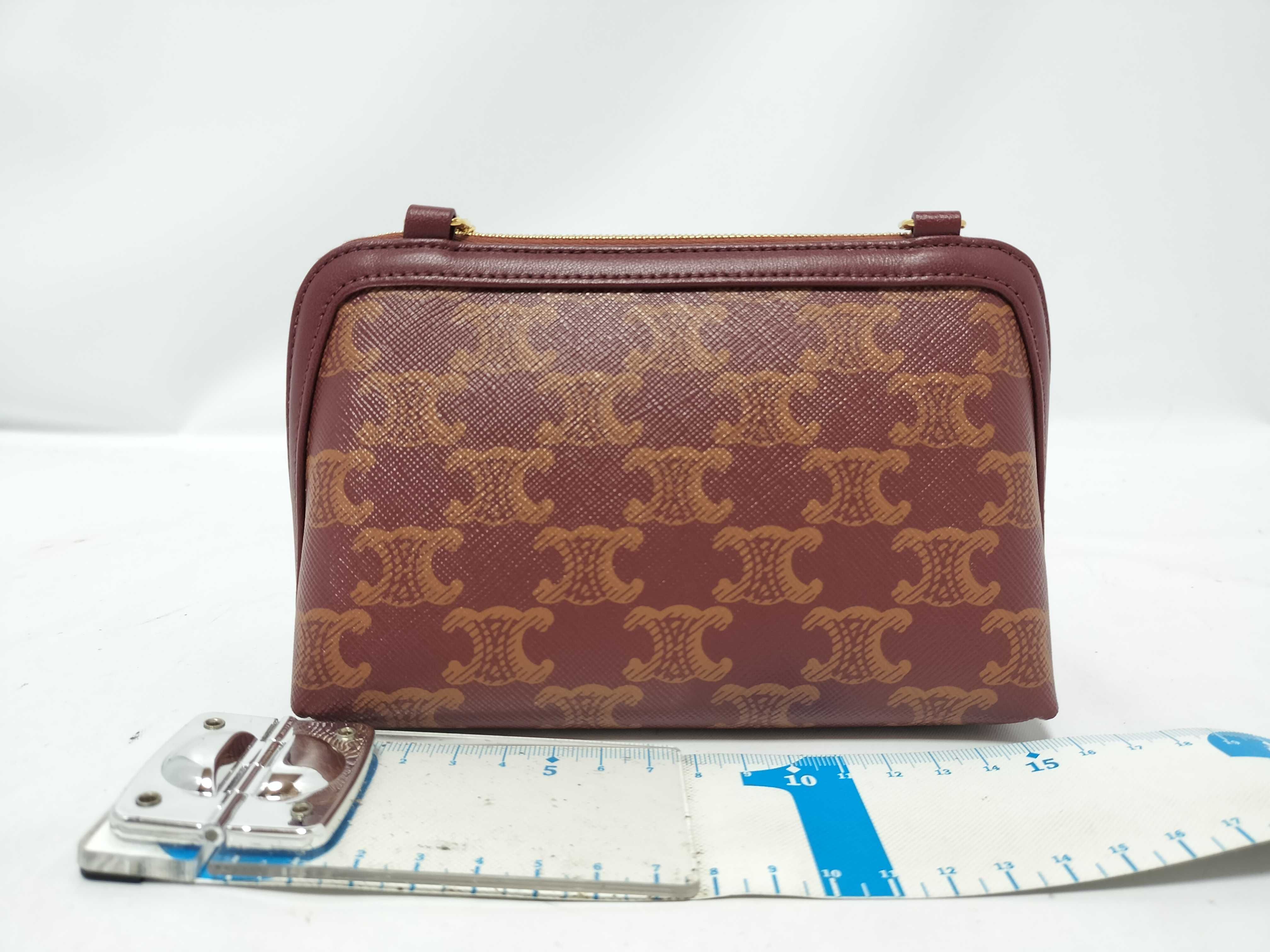 Macadam pattern chain shoulder bag, red. — view 2