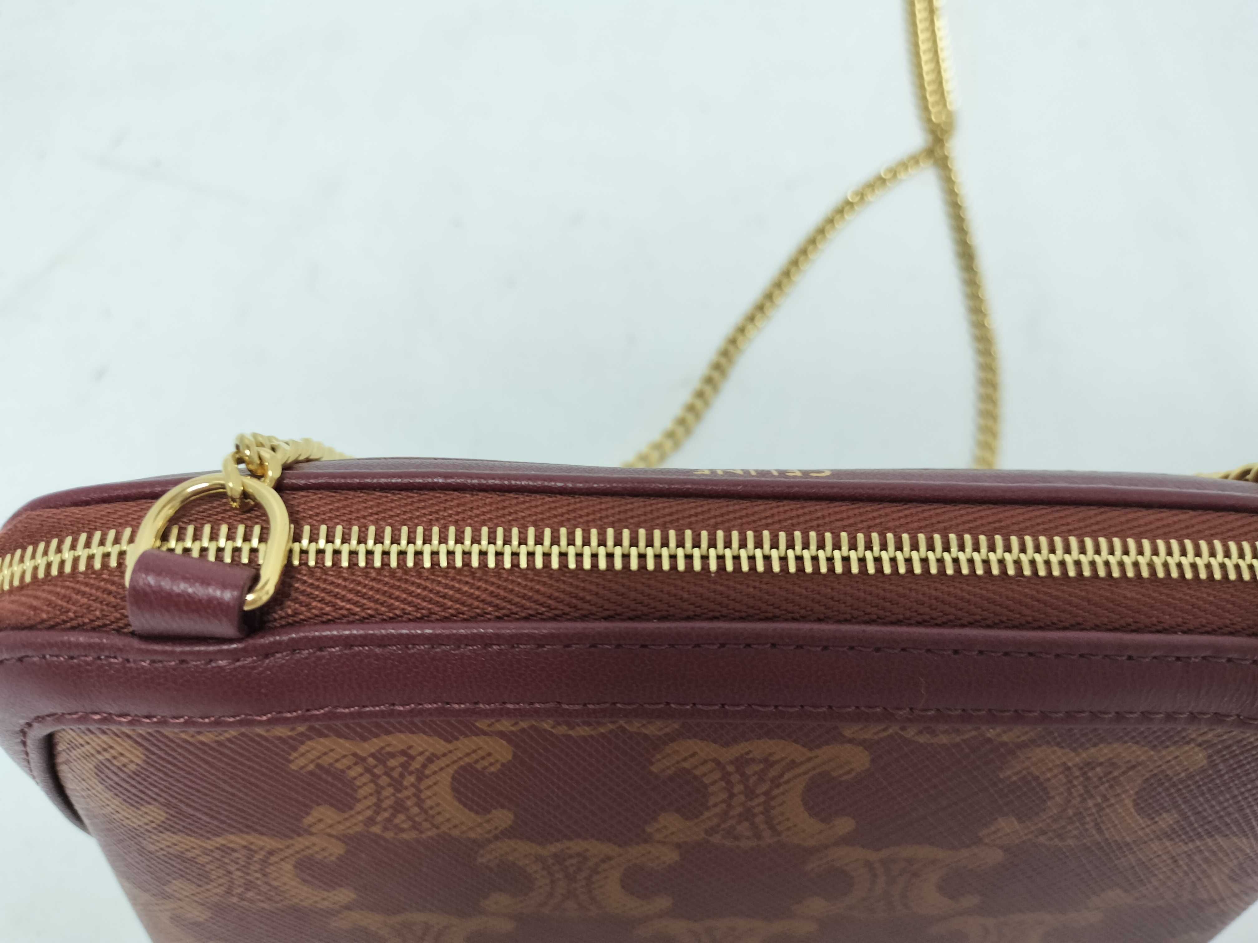 Macadam pattern chain shoulder bag, red. — view 3