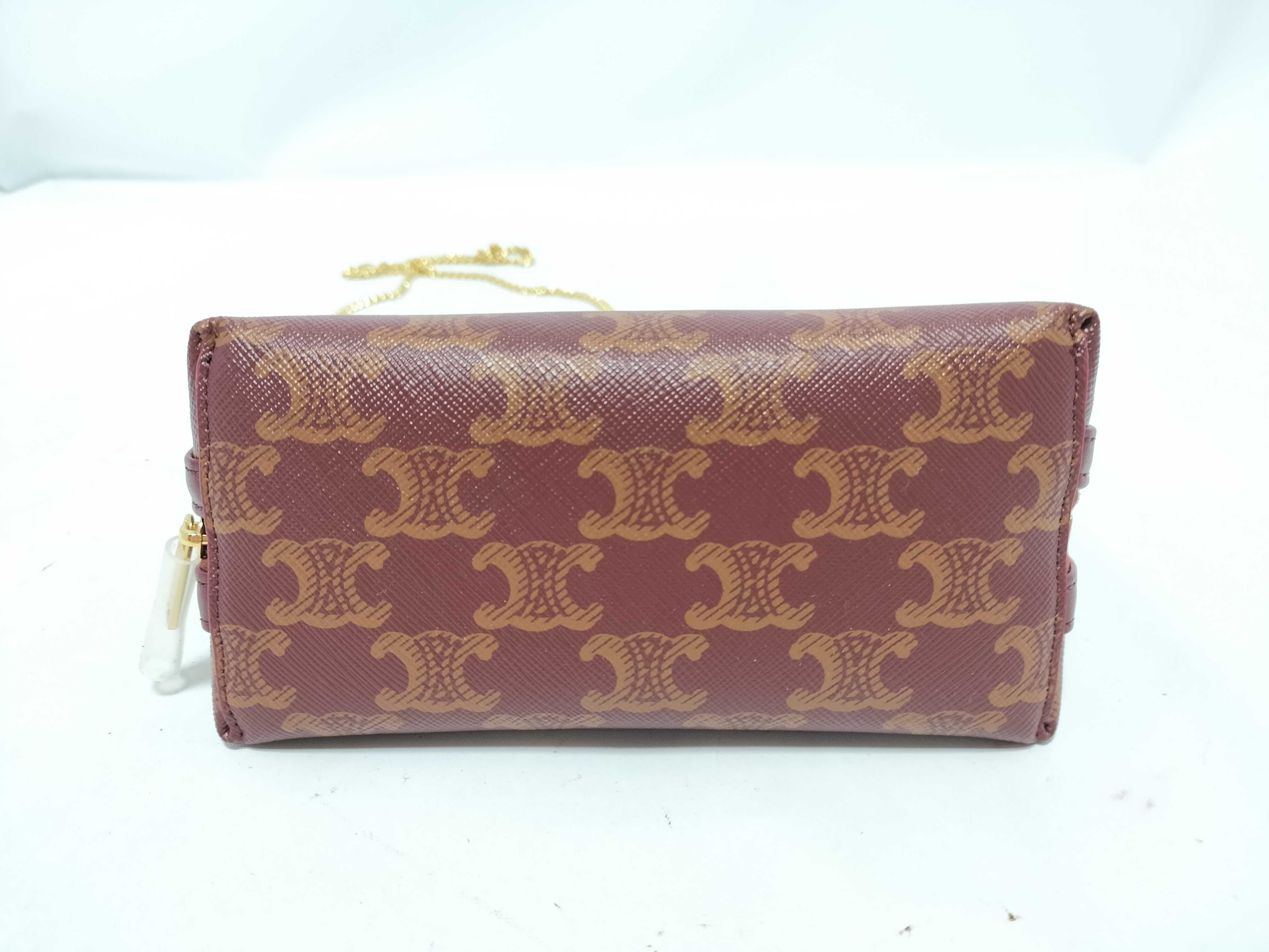 Macadam pattern chain shoulder bag, red. — view 7