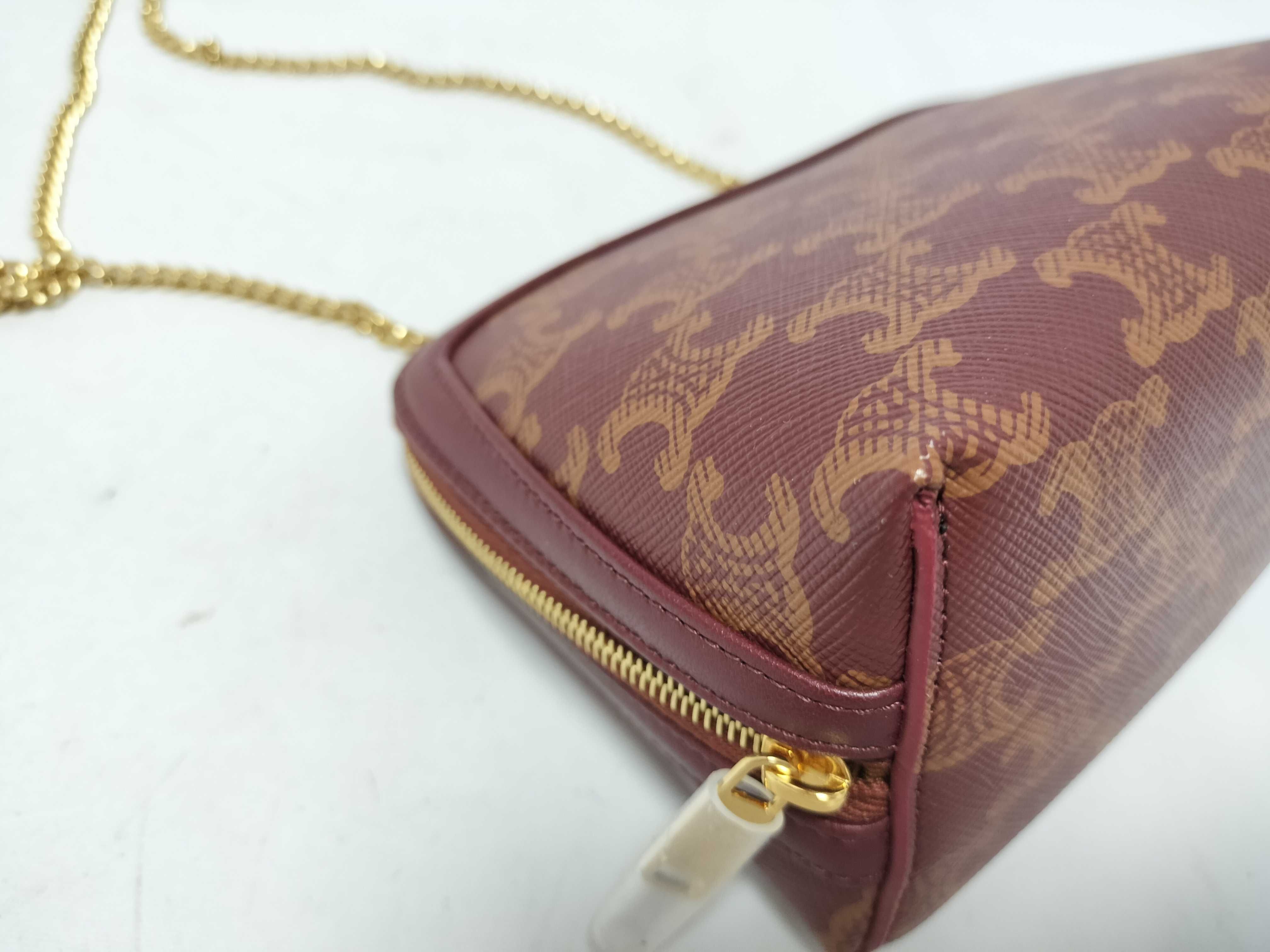 Macadam pattern chain shoulder bag, red. — view 8