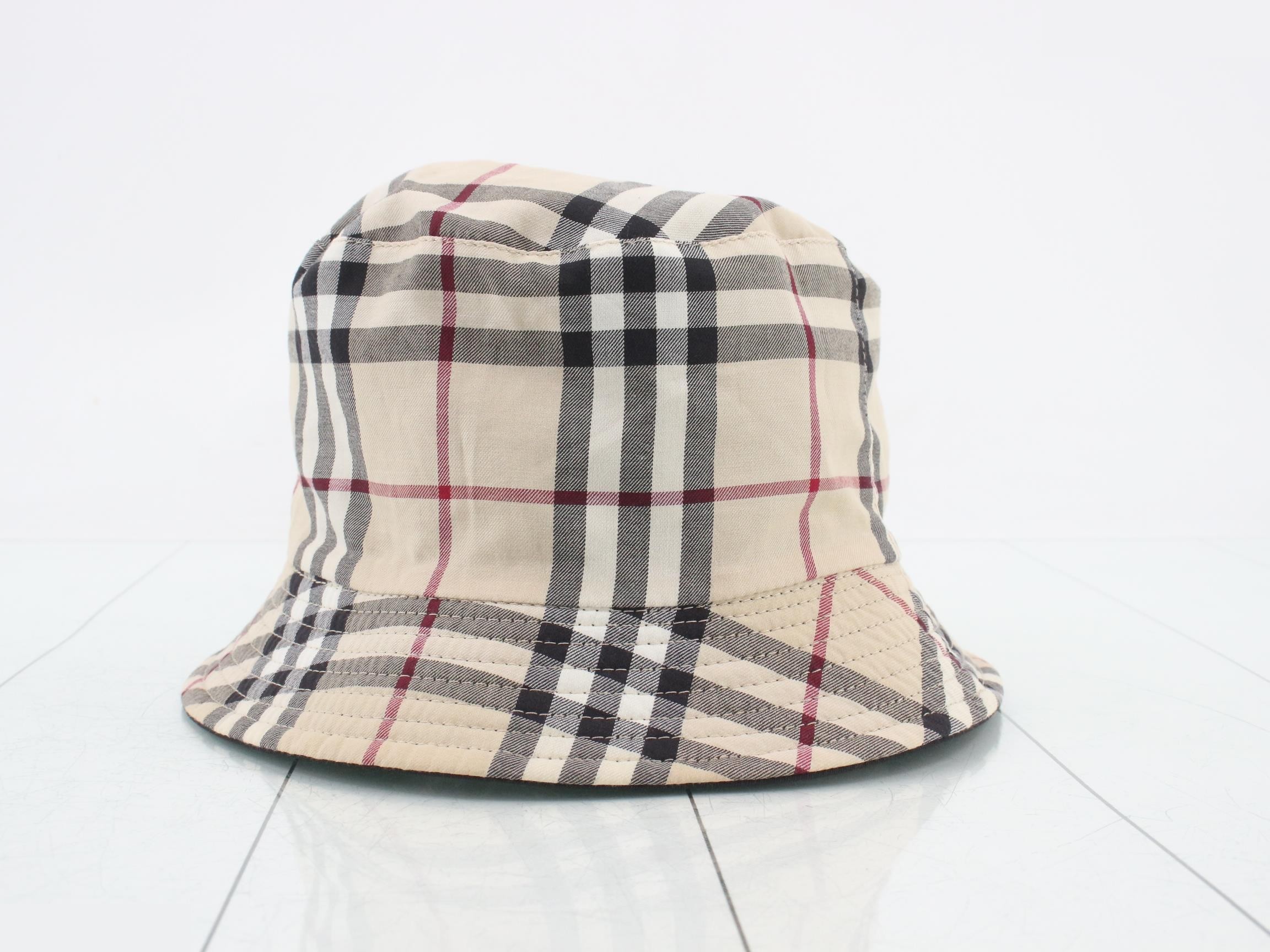 Reversible Hat, Black Check Pattern