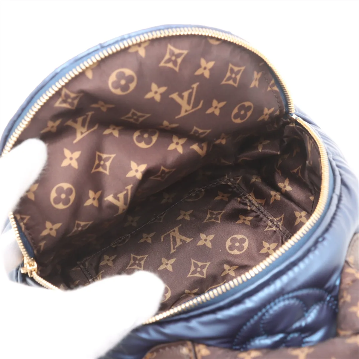 LV Pillow Palm Springs Backpack MINI M21060 Navy RFID Reactive — view 7
