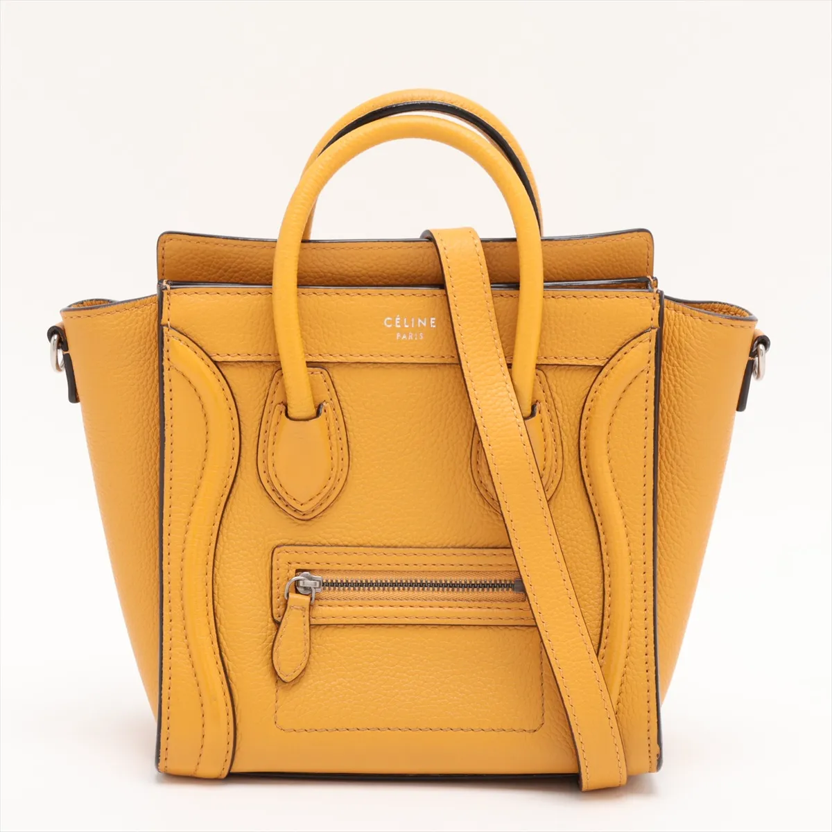 Luggage Nano Shopper Leather 2-Way Handbag, Yellow