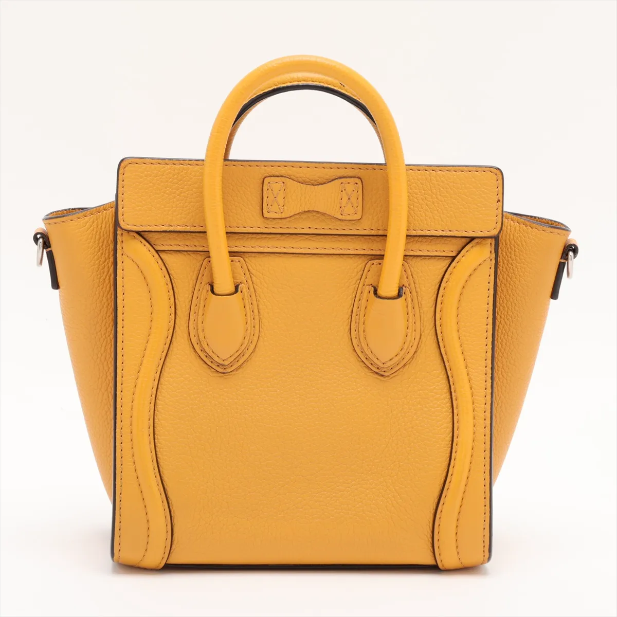 Luggage Nano Shopper Leather 2-Way Handbag, Yellow — view 2