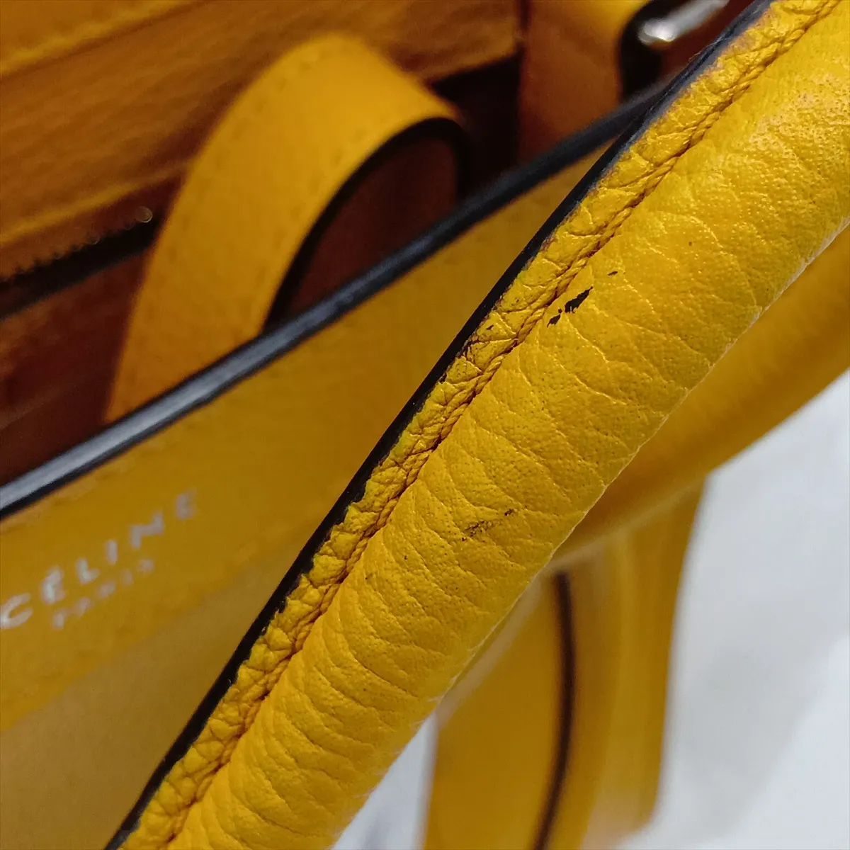 Luggage Nano Shopper Leather 2-Way Handbag, Yellow — view 12