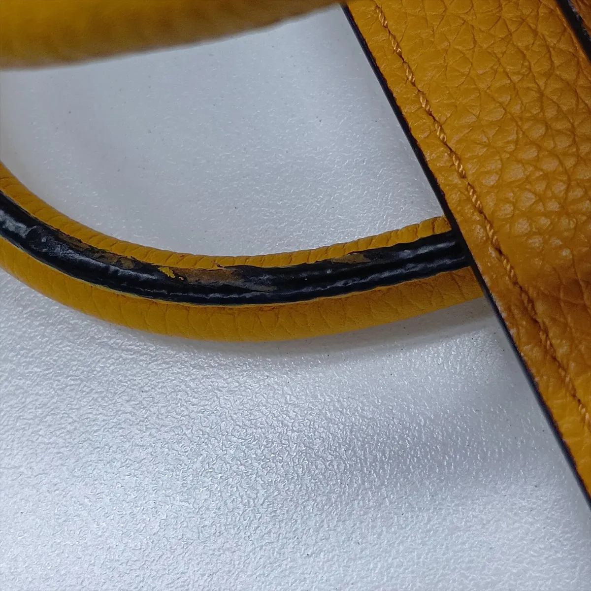 Luggage Nano Shopper Leather 2-Way Handbag, Yellow — view 14