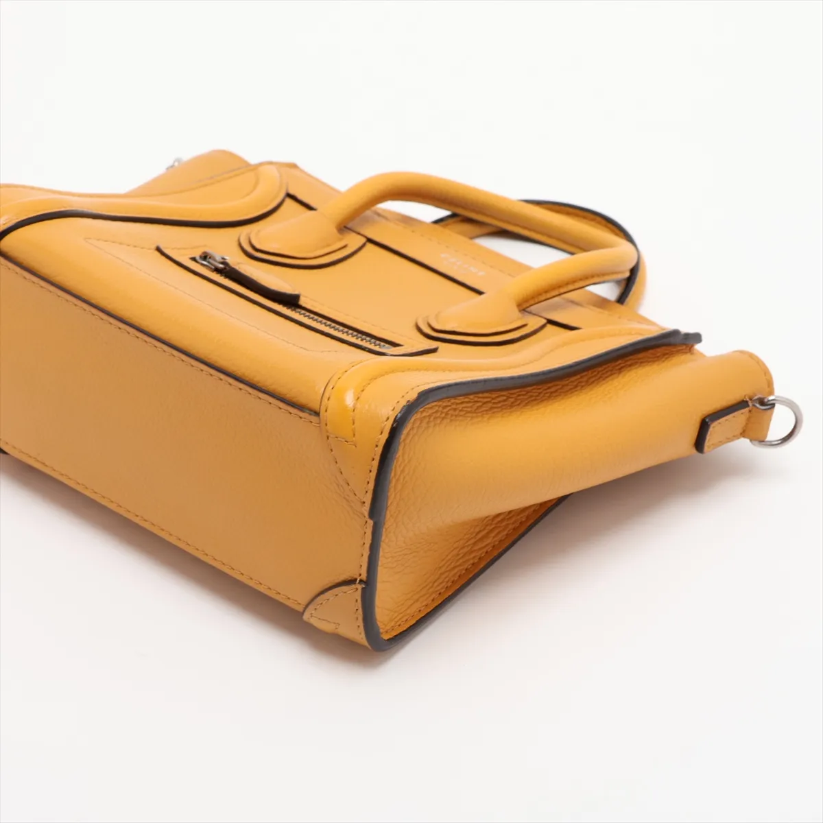 Luggage Nano Shopper Leather 2-Way Handbag, Yellow — view 3