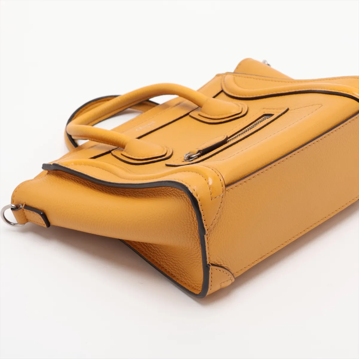 Luggage Nano Shopper Leather 2-Way Handbag, Yellow — view 4