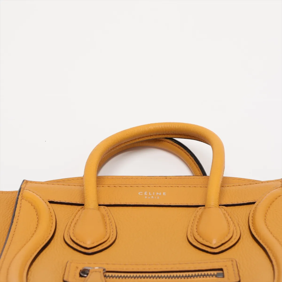 Luggage Nano Shopper Leather 2-Way Handbag, Yellow — view 6