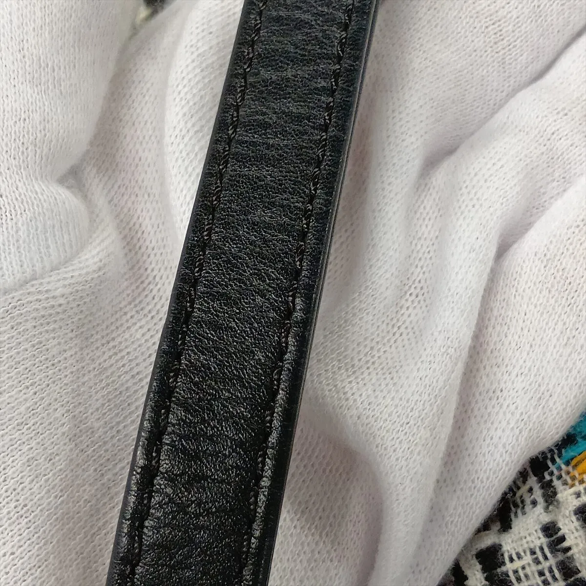 Matelassé Cotton x Leather Single Flap Double Chain Bag, Multicolor, Silver Hardware, 21026604, Serial Number 21 — view 12