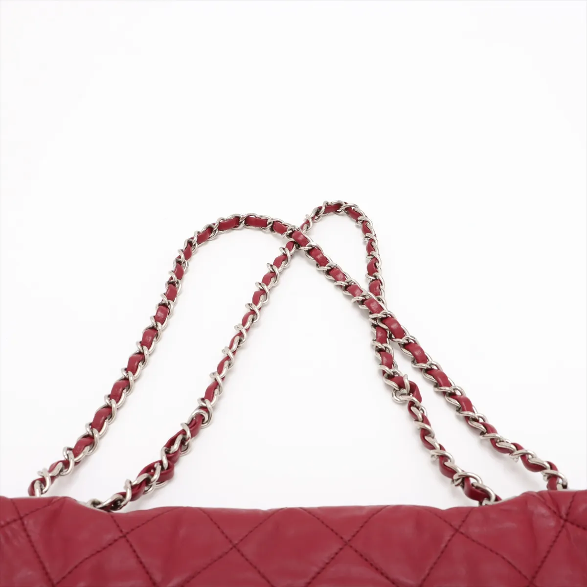 2.55 Leather Chain Shoulder Bag Red Silver Hardware 12133409 No. 12 — view 6