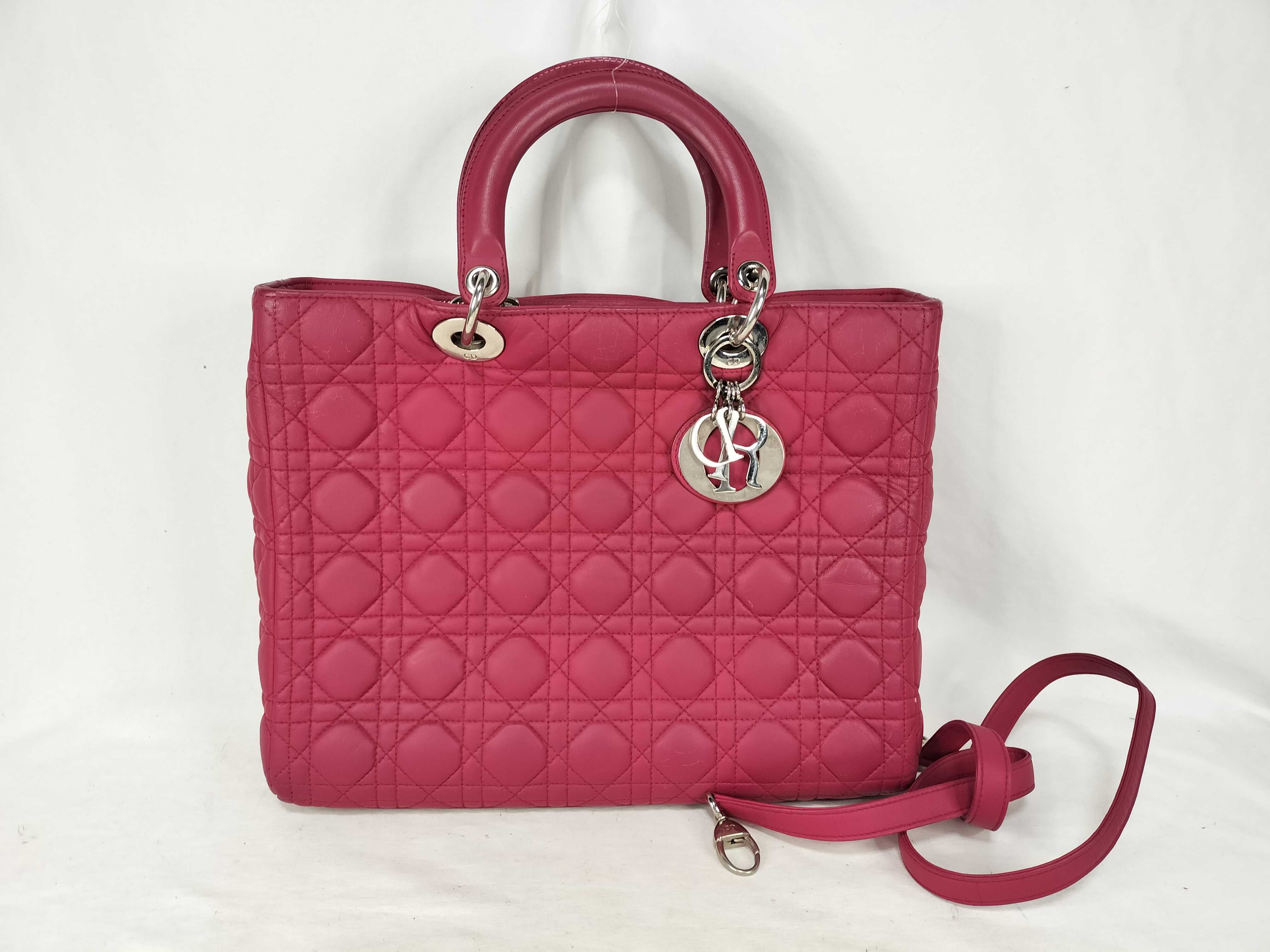 Lady Dior Cannage Large Handbag Shoulder Bag 2-Way Handbag