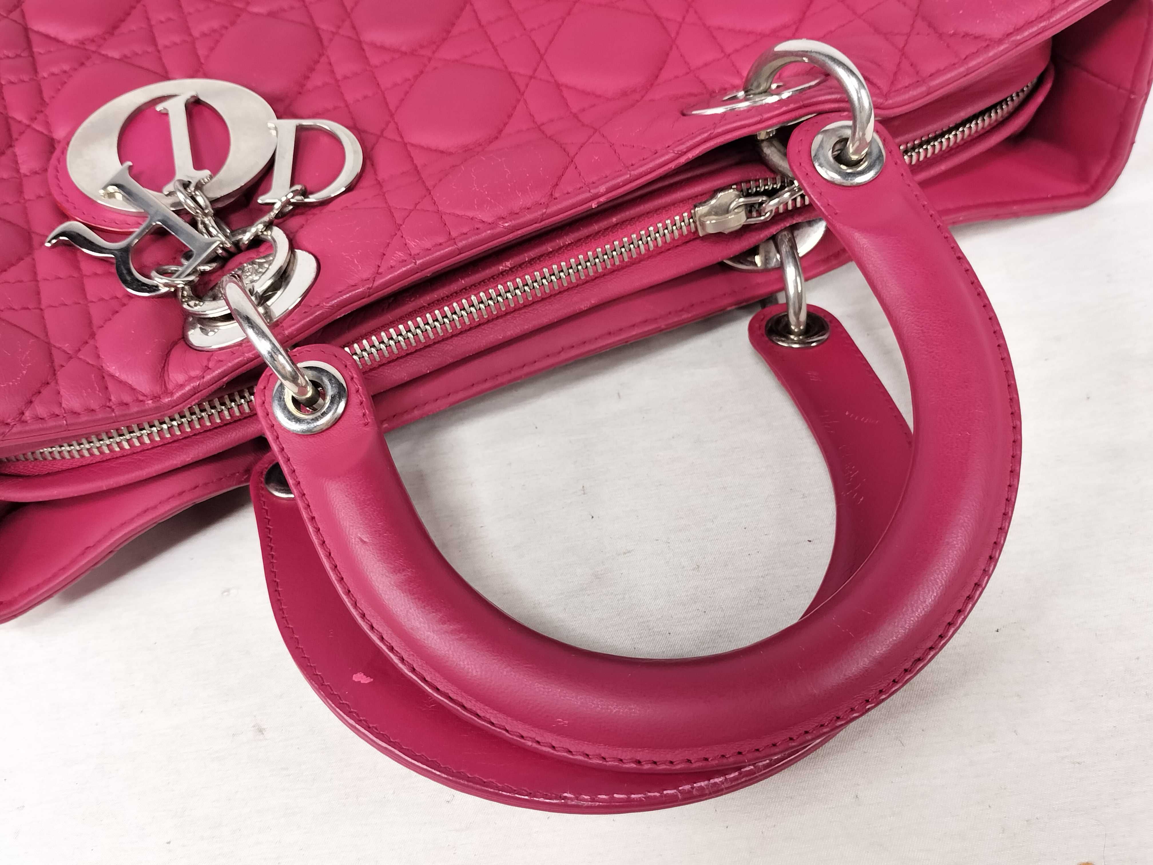 Lady Dior Cannage Large Handbag Shoulder Bag 2-Way Handbag — view 3