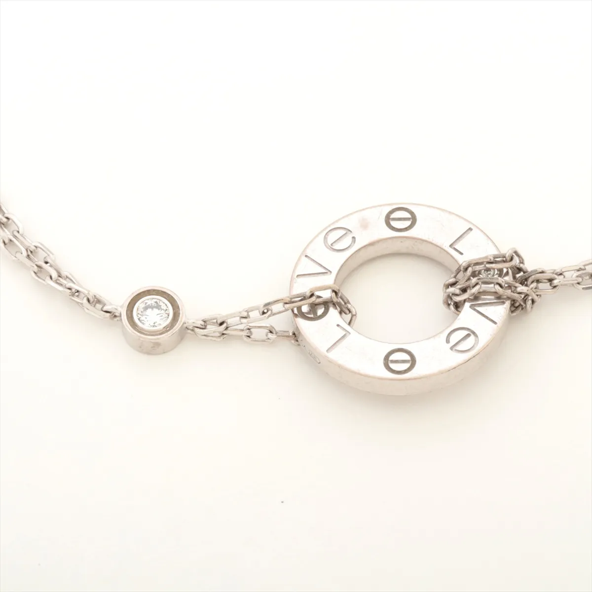 Love Circle 2P diamond bracelet 750(WG) 4.5g AIK805 dents — view 2