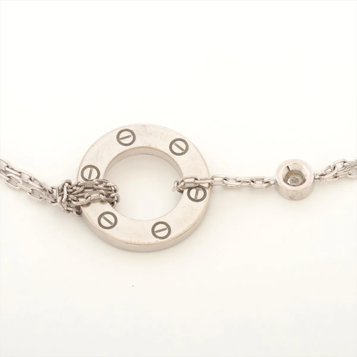 Love Circle 2P diamond bracelet 750(WG) 4.5g AIK805 dents — view 3