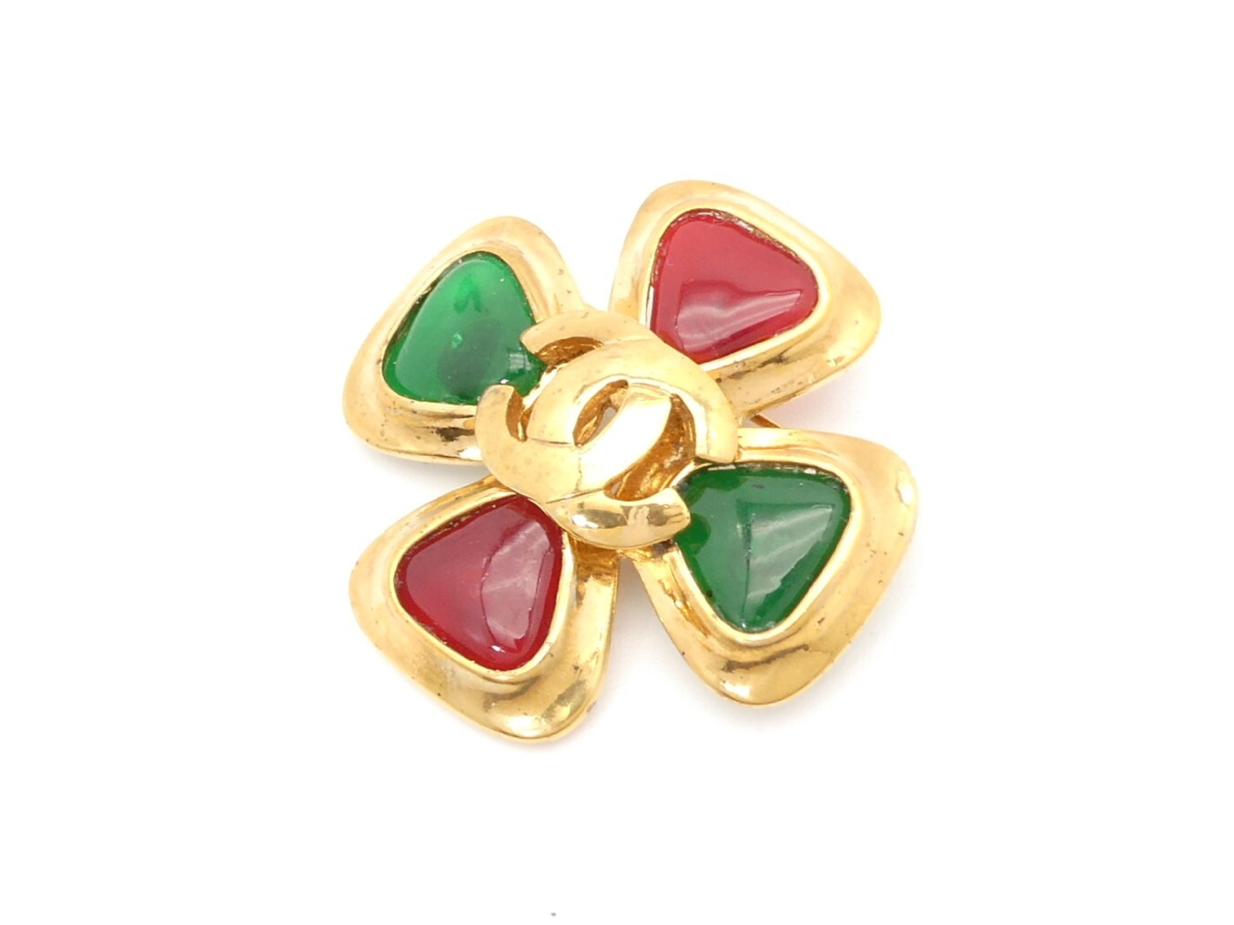 Coco Mark Gold Cross Brooch