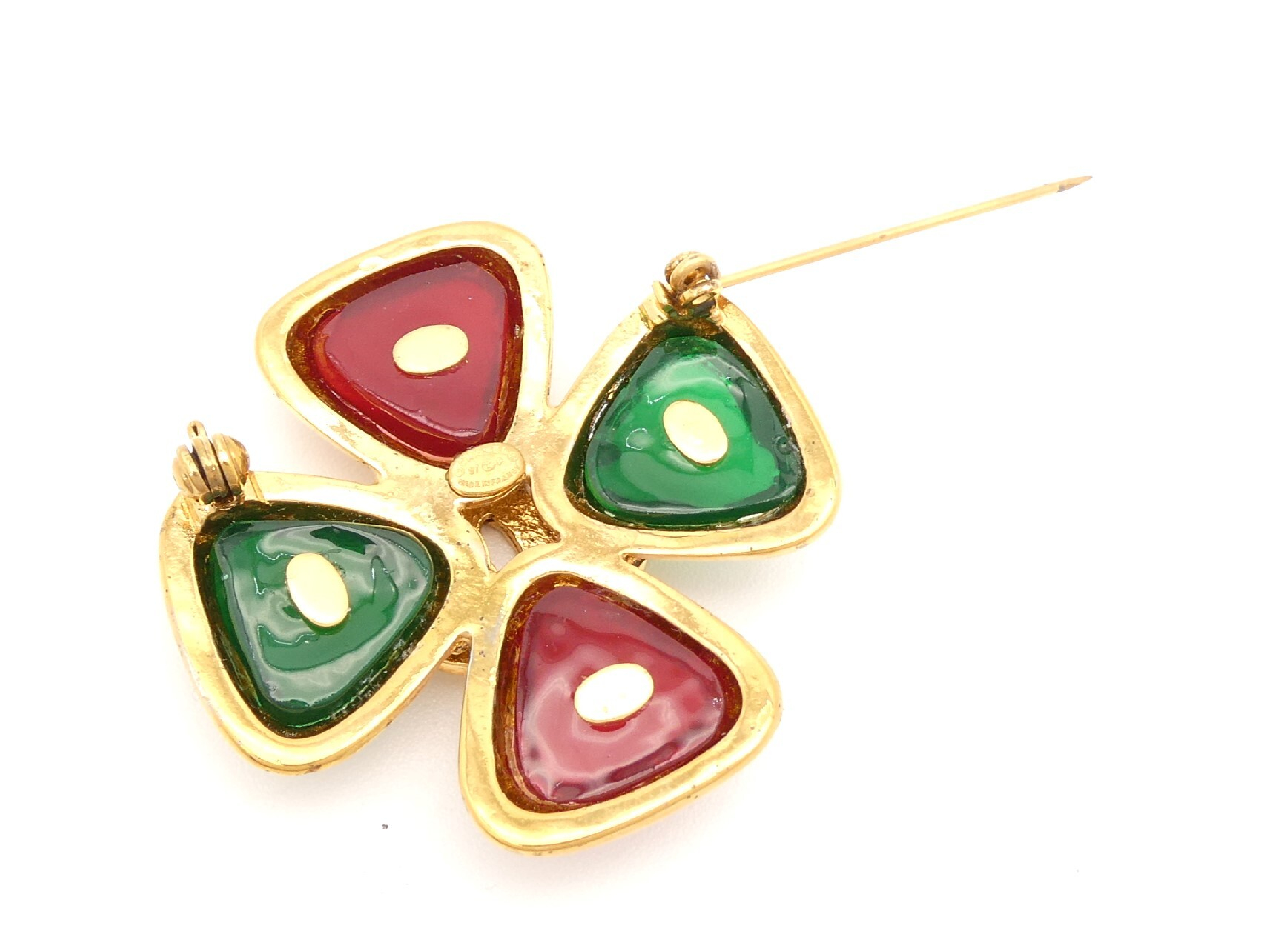 Coco Mark Gold Cross Brooch — view 3