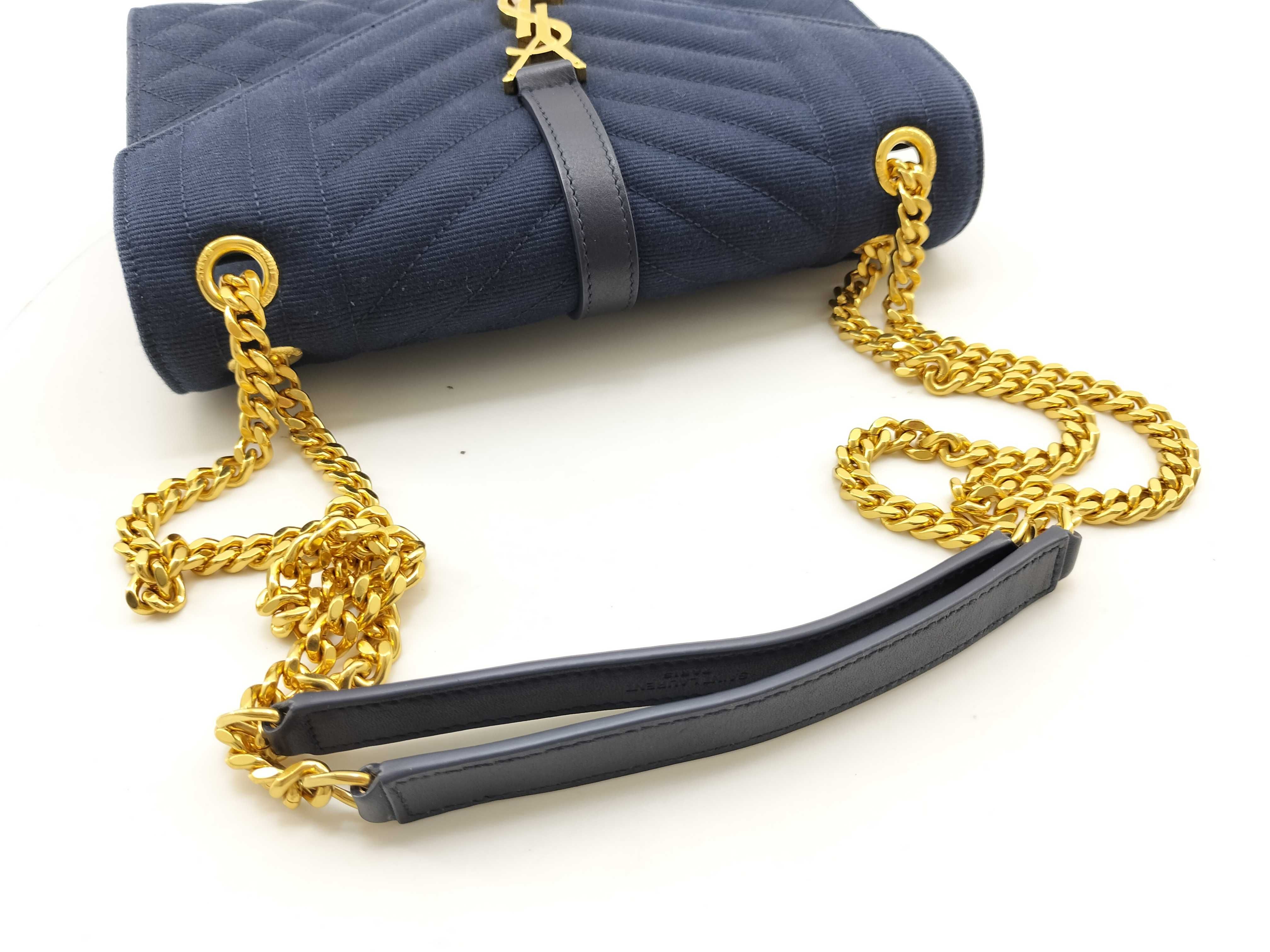 Envelope Canvas x Leather Chain Shoulder Bag — view 7