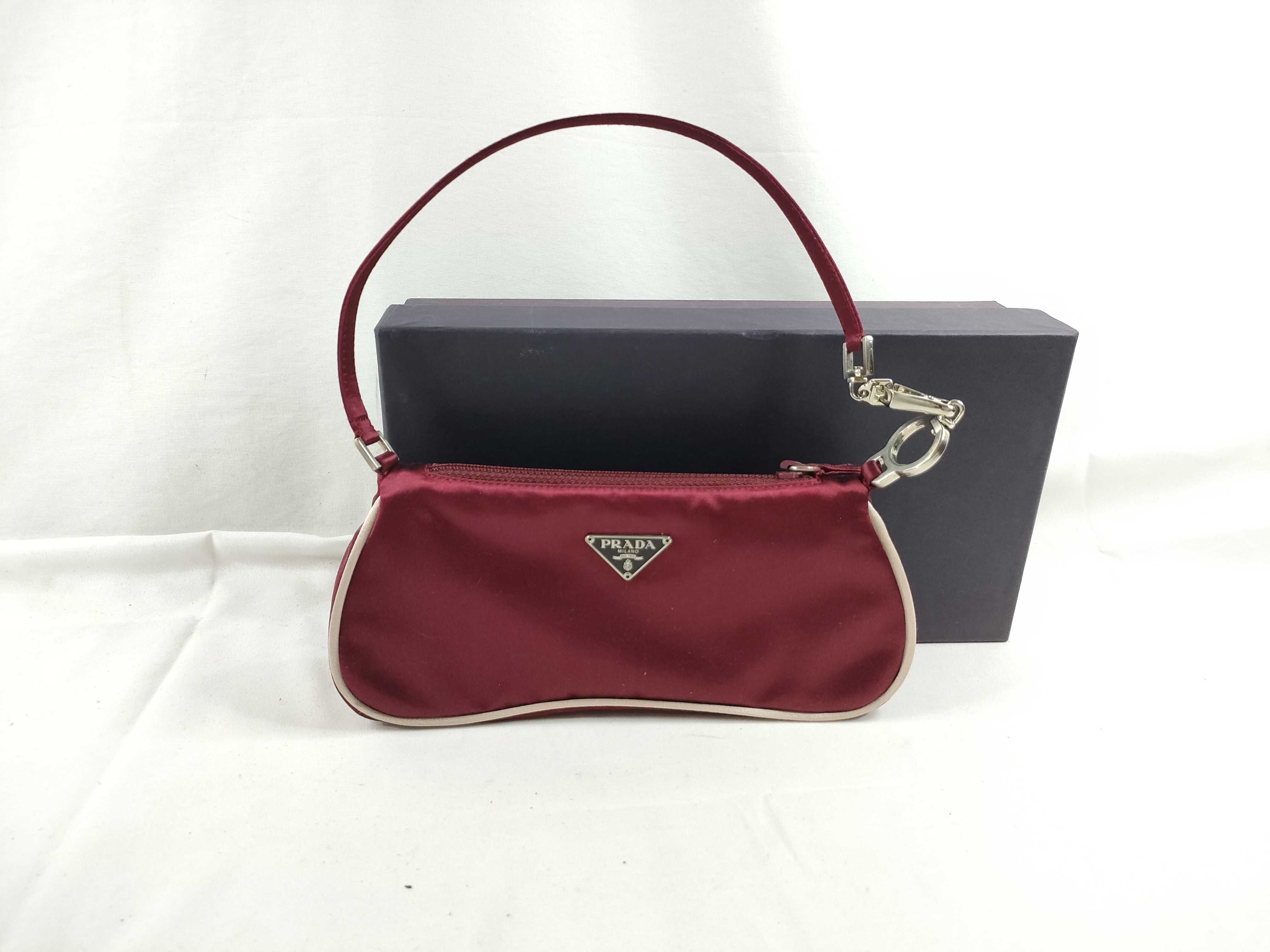 Nylon Prada Satin Shoulder Bag, Handbag with Box