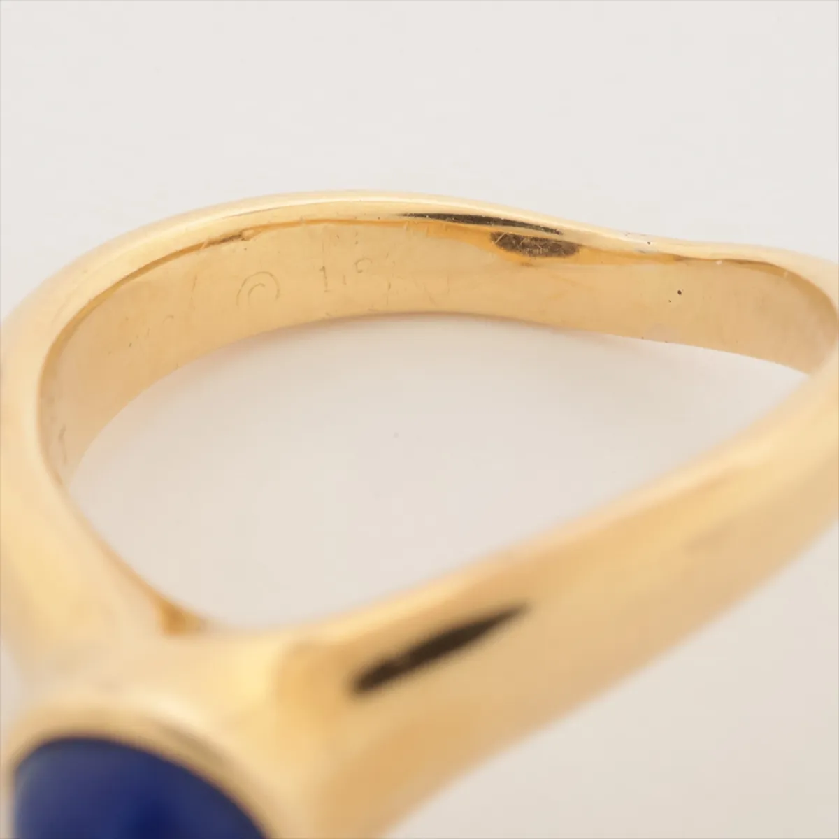 Lapis Lazuli Ring 18Kt(YG) 4.0g B5036L51 Part of the engraving is — view 4