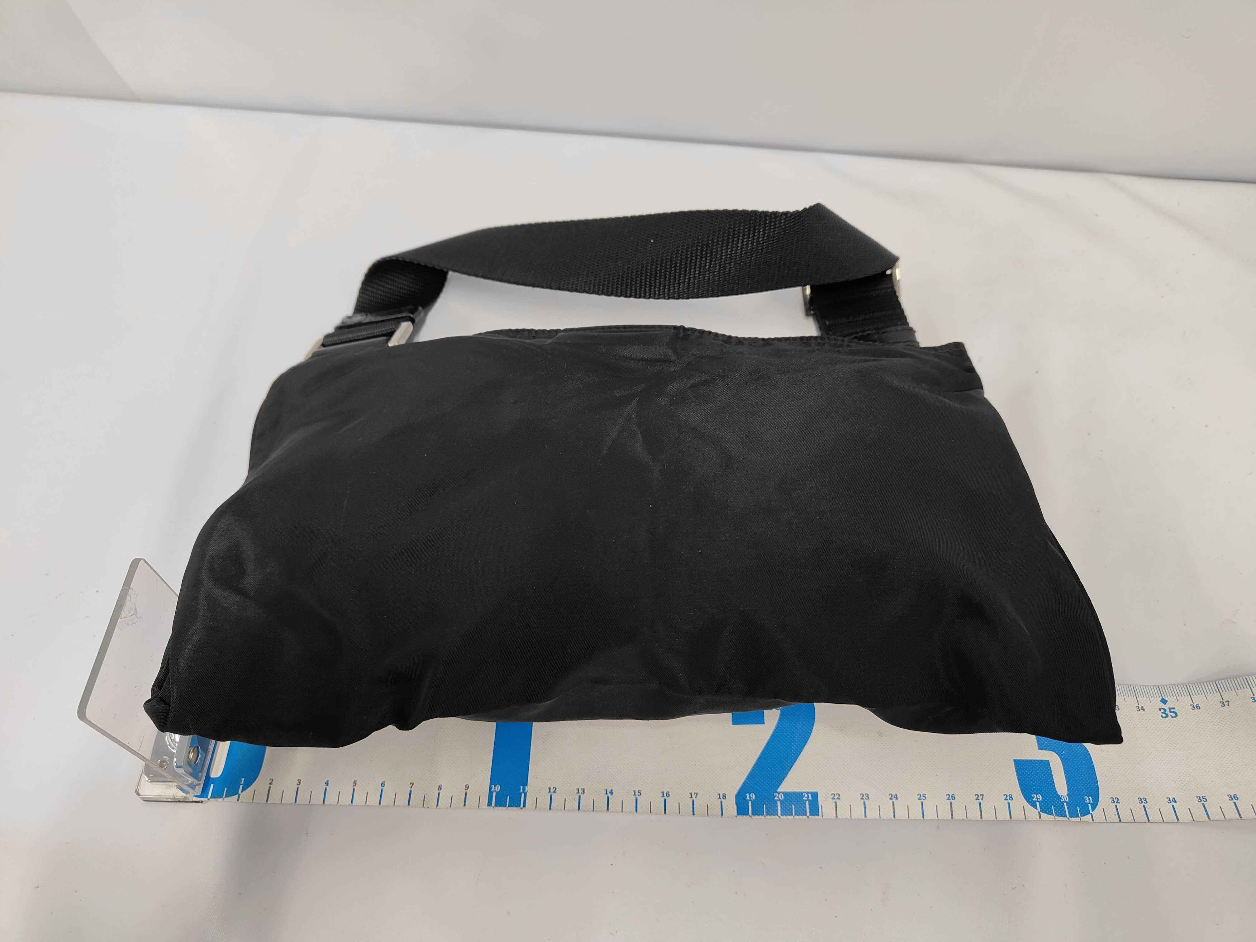 Black Nylon One-Shoulder Bag with White Tag (Shoulder Bag) — view 2