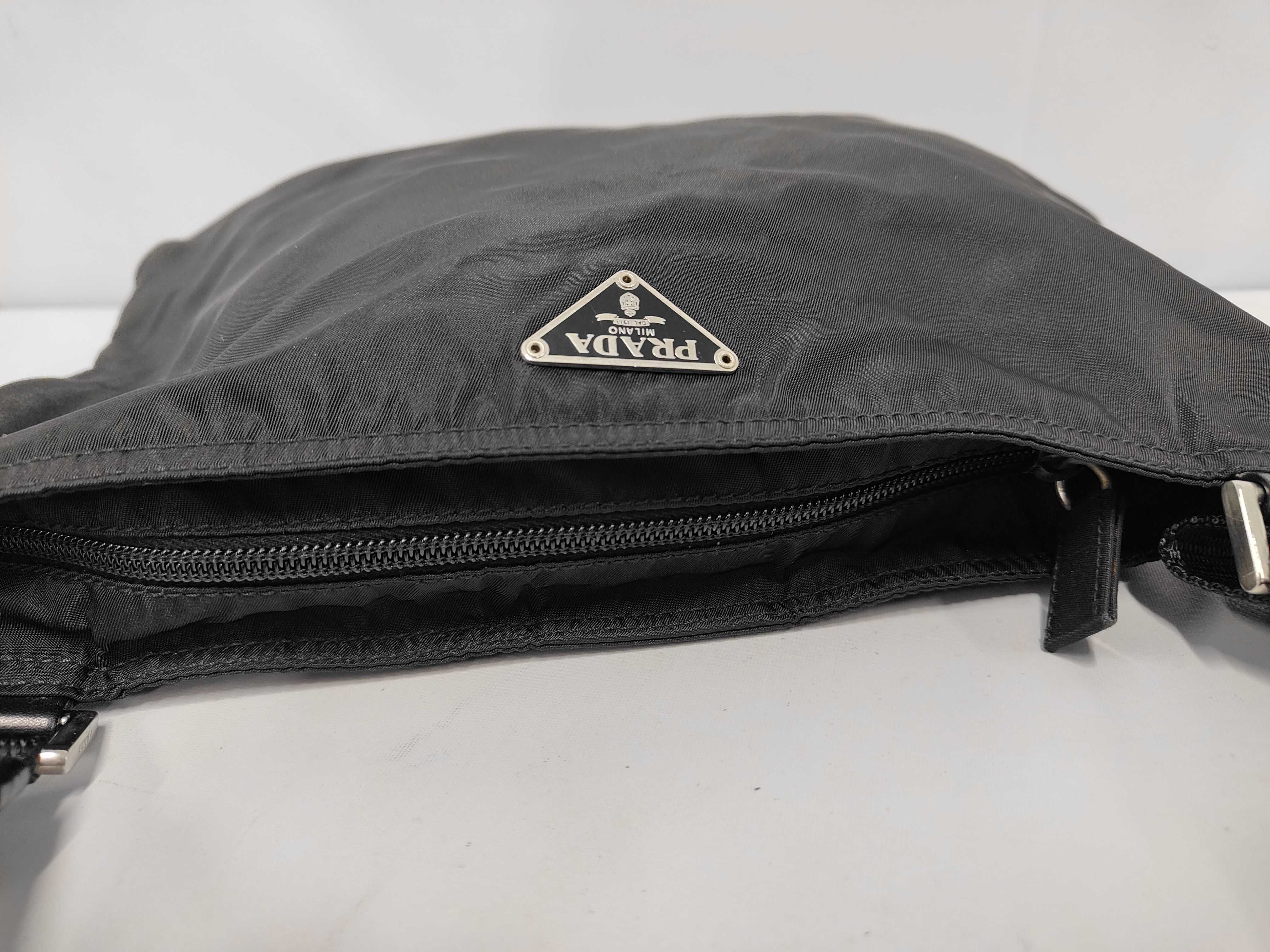 Black Nylon One-Shoulder Bag with White Tag (Shoulder Bag) — view 7