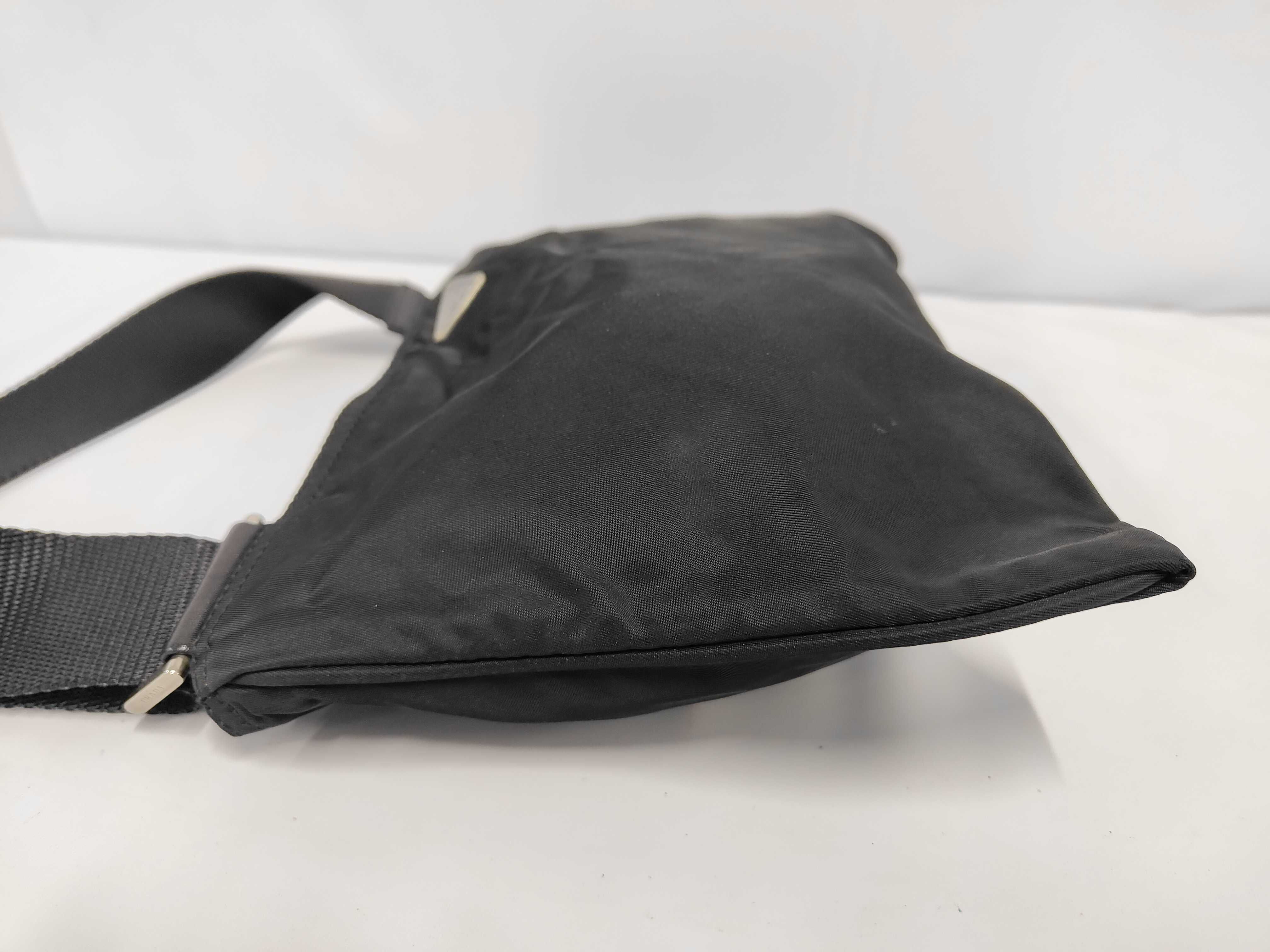 Black Nylon One-Shoulder Bag with White Tag (Shoulder Bag) — view 9