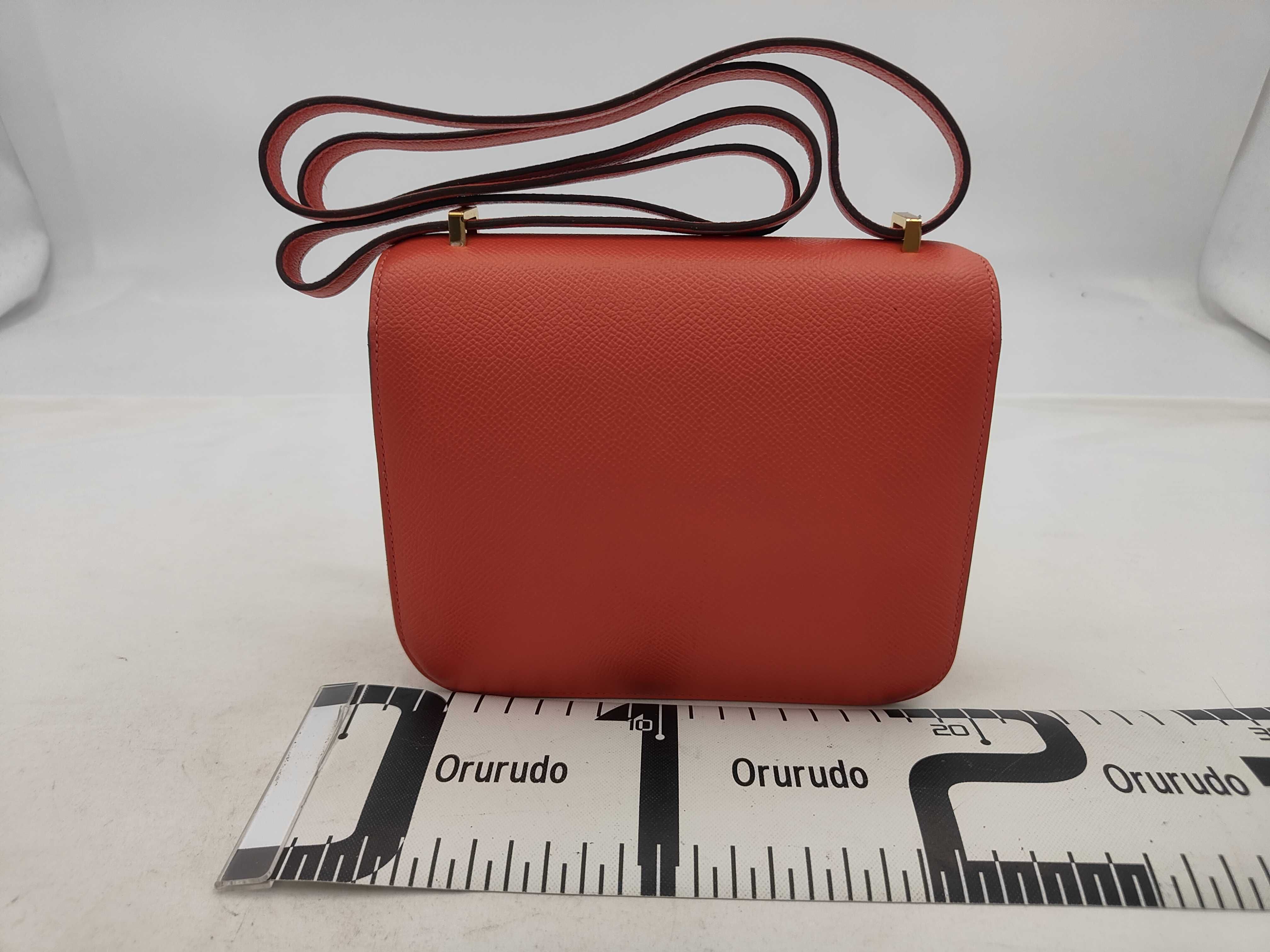 Constance 3 18 Rouge Vivoine Epsom Leather Shoulder Bag (X Stamp) — view 2
