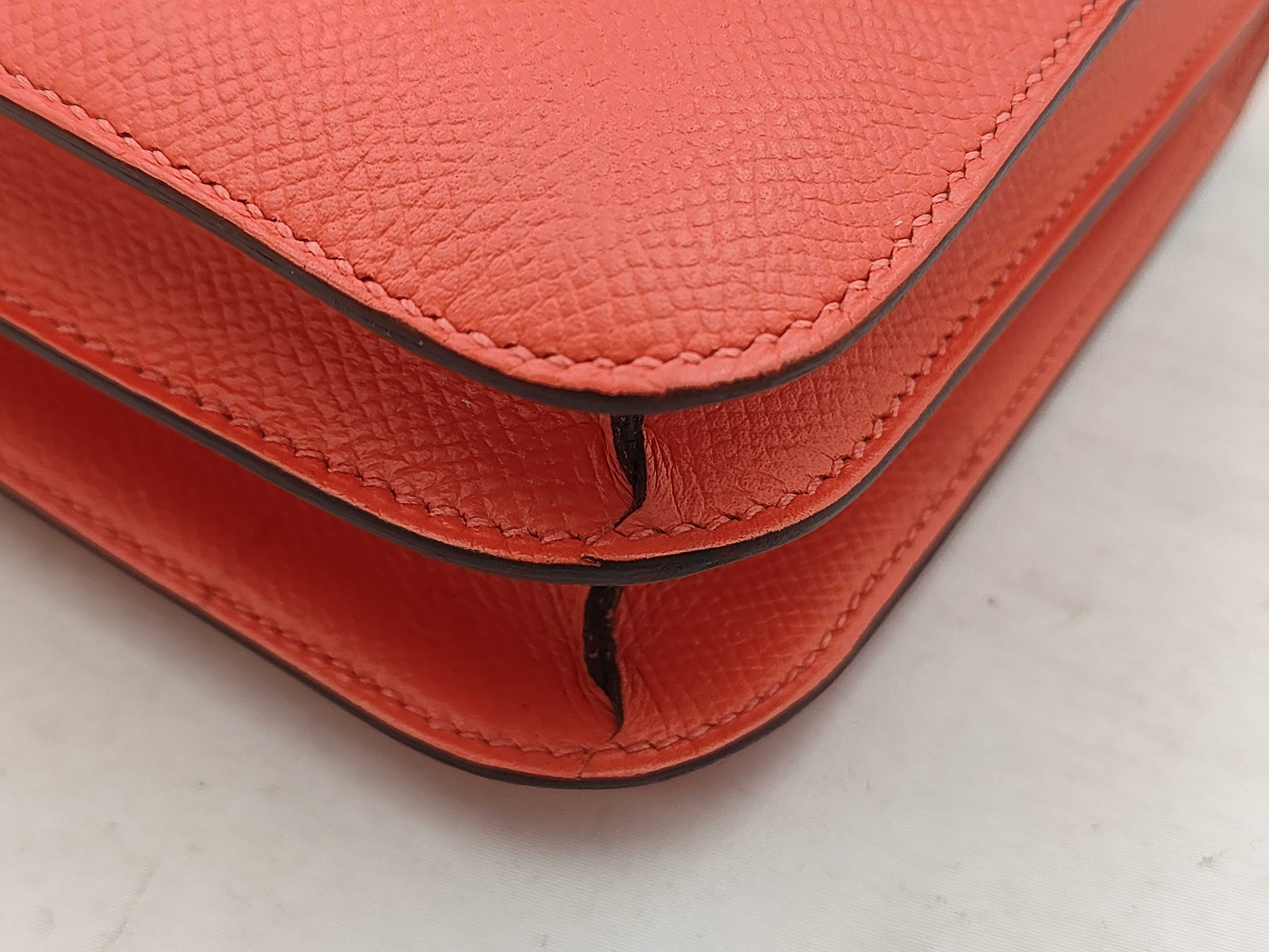 Constance 3 18 Rouge Vivoine Epsom Leather Shoulder Bag (X Stamp) — view 6