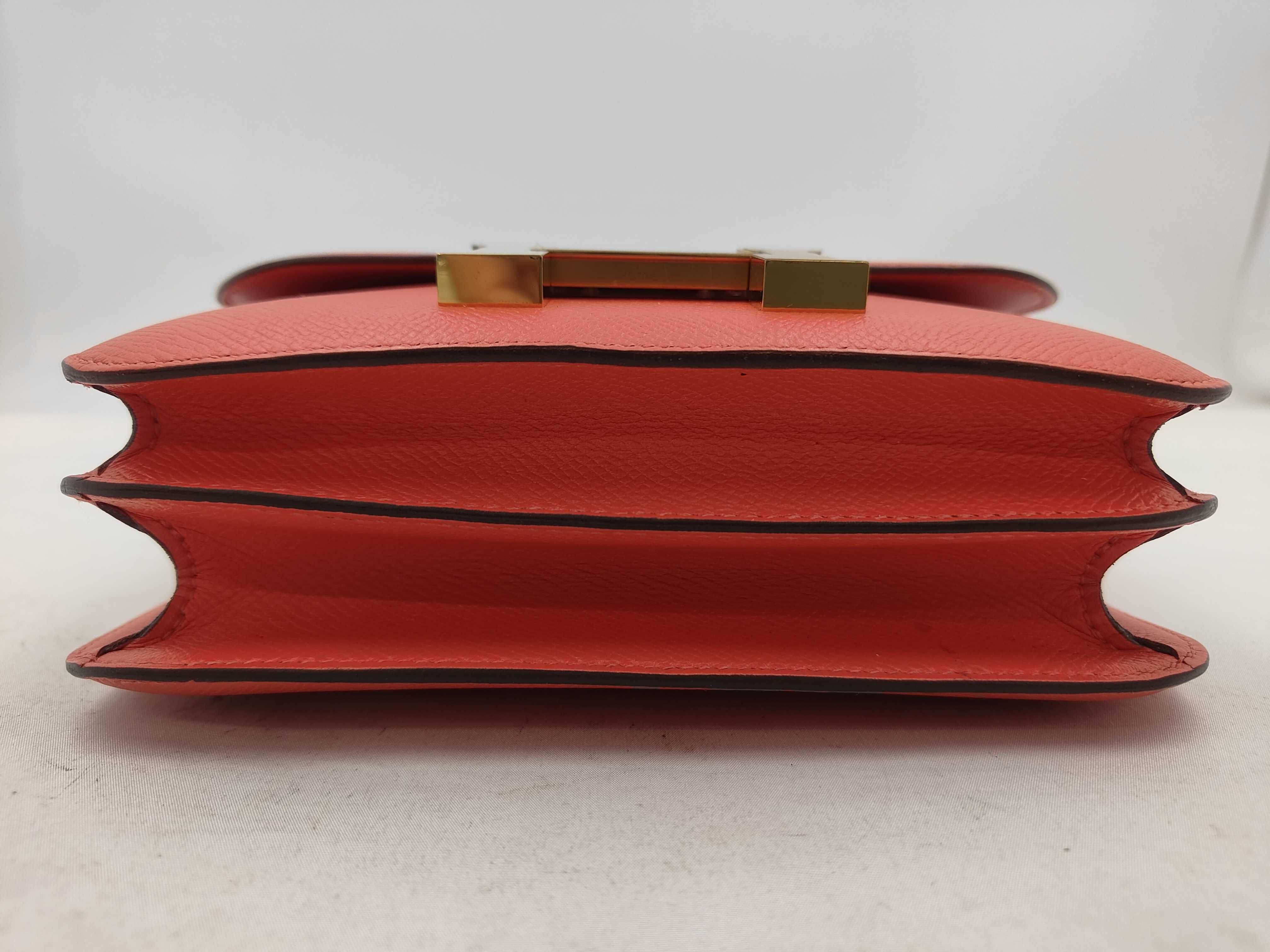 Constance 3 18 Rouge Vivoine Epsom Leather Shoulder Bag (X Stamp) — view 7