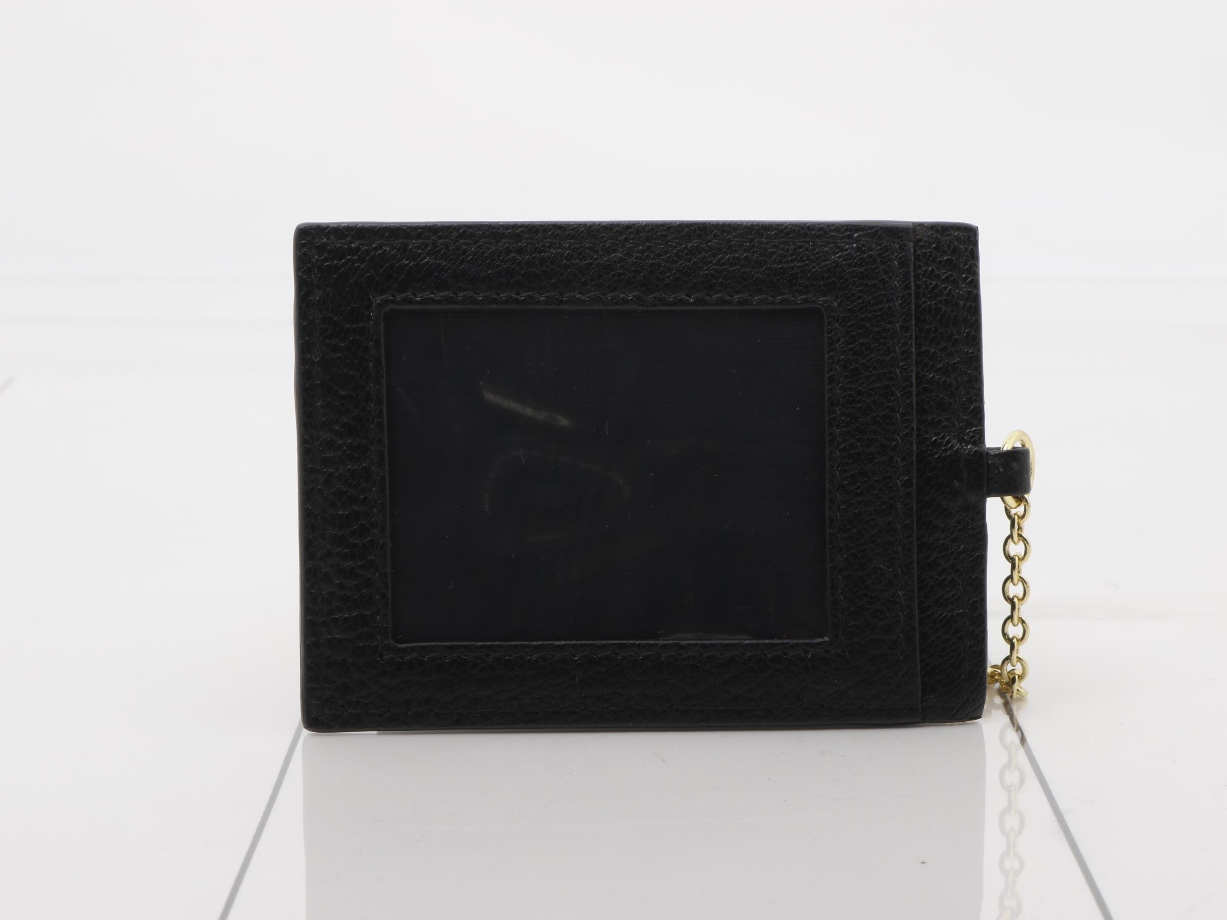 Logo card case, leather, black, pink — view 2