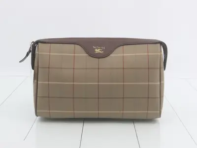 Checked clutch bag