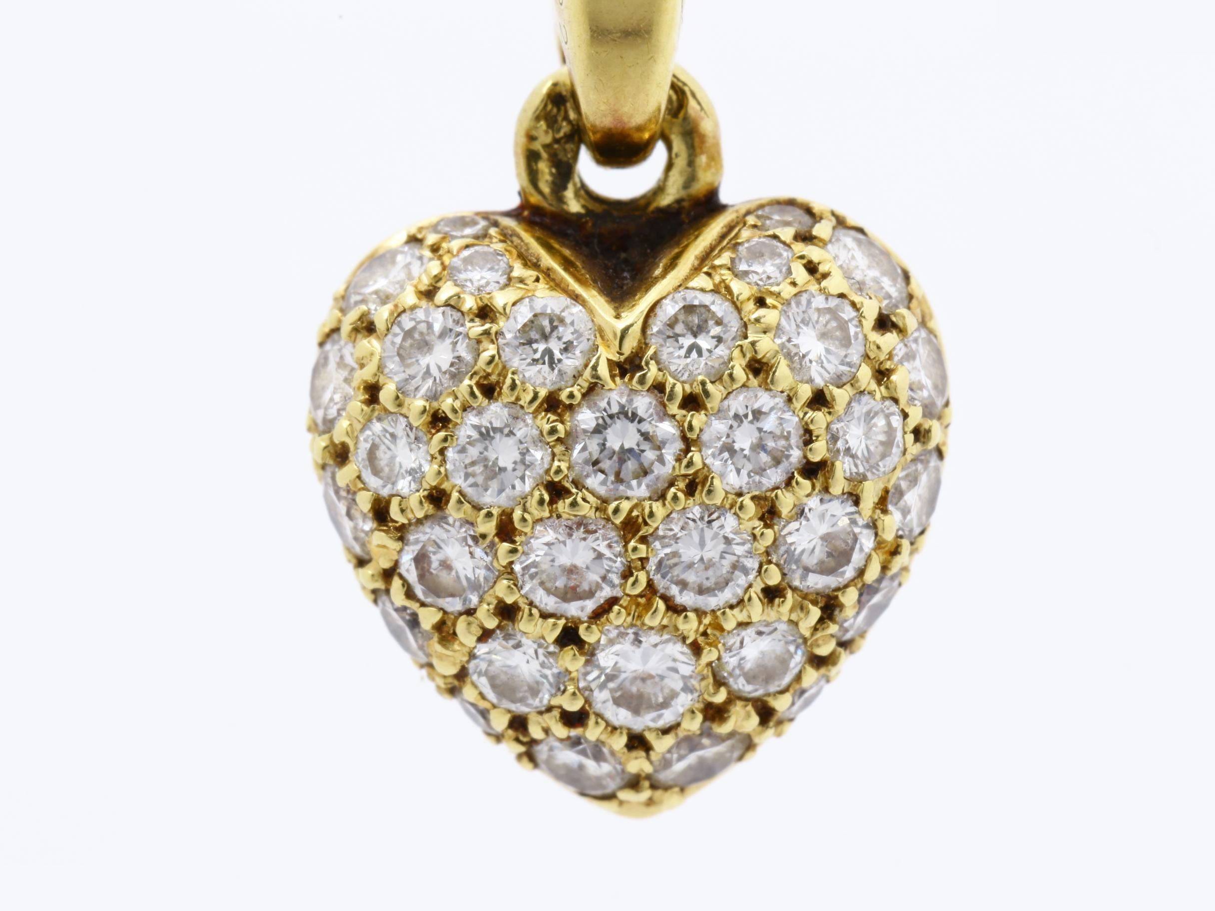 Pave Diamond Pendant, 750 Yellow Gold, 2.4g — view 2
