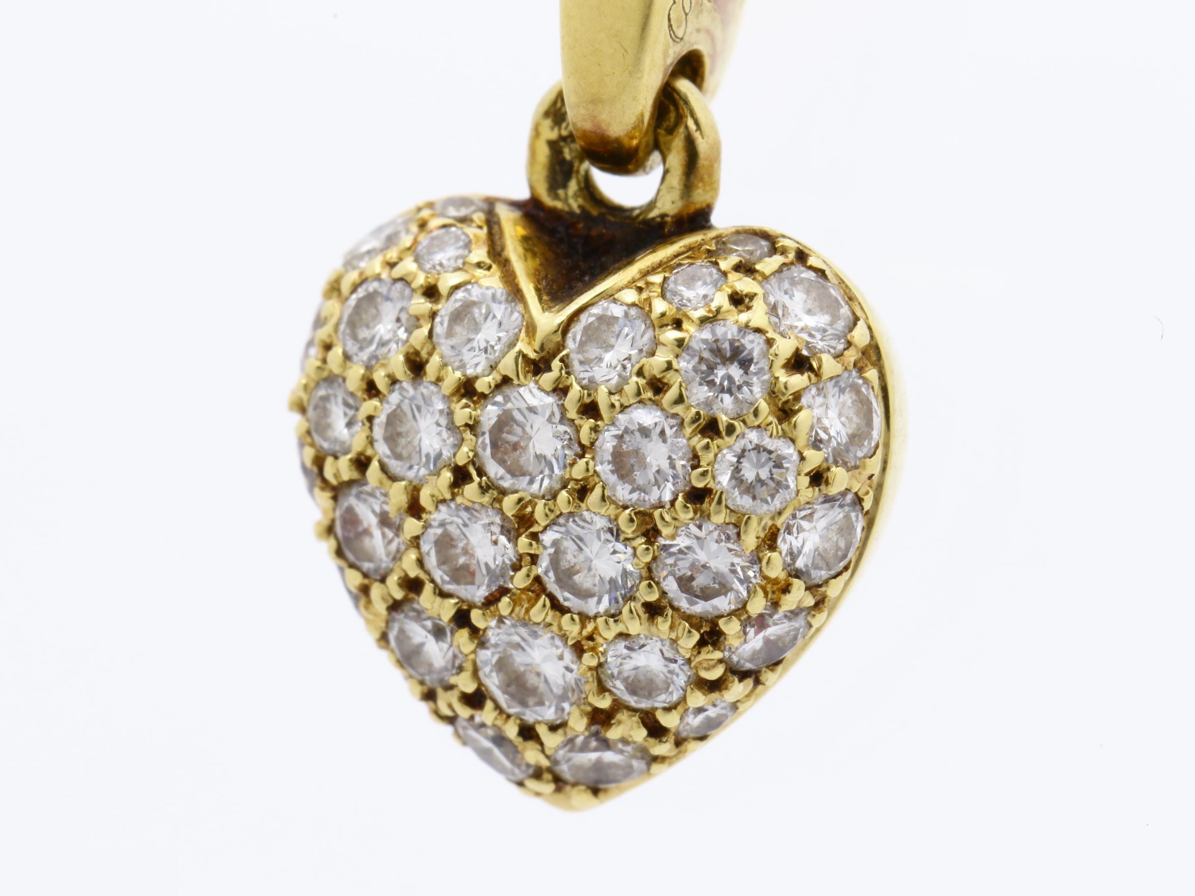 Pave Diamond Pendant, 750 Yellow Gold, 2.4g — view 3