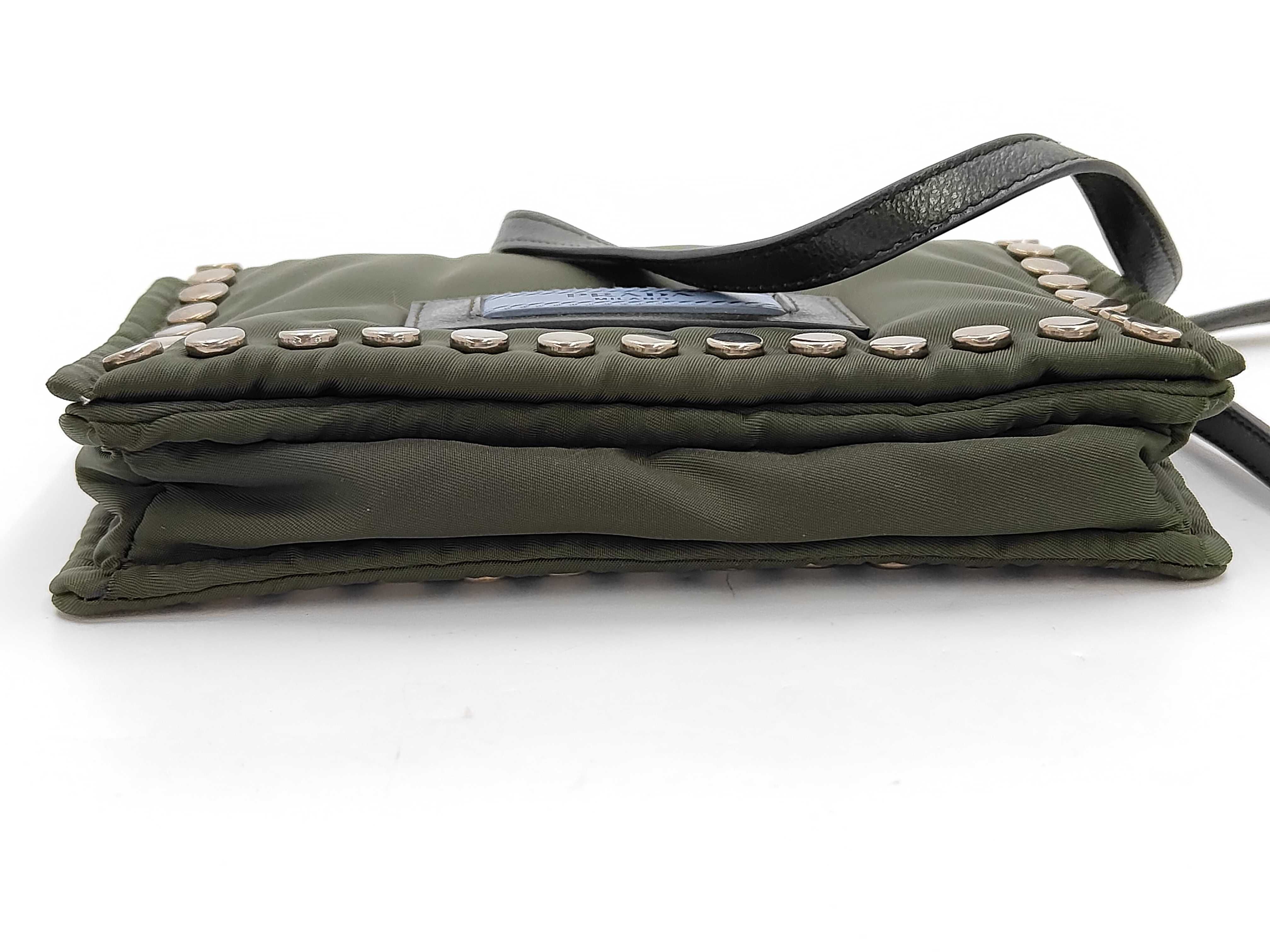 Etiquette Shoulder Bag, Nylon, Khaki, Rivet Shoulder Bag — view 6