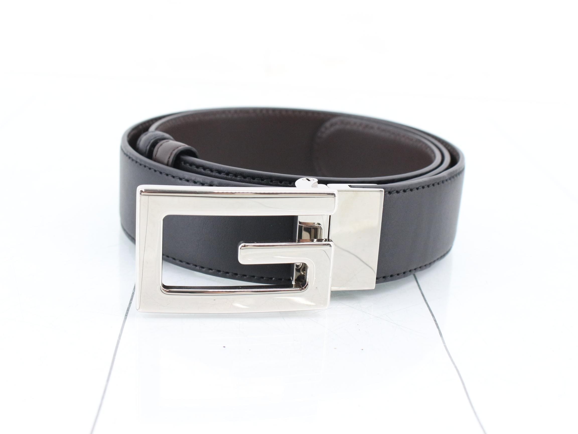 Square G Reversible Belt, List Price ¥85,800, Size 85/34, Black